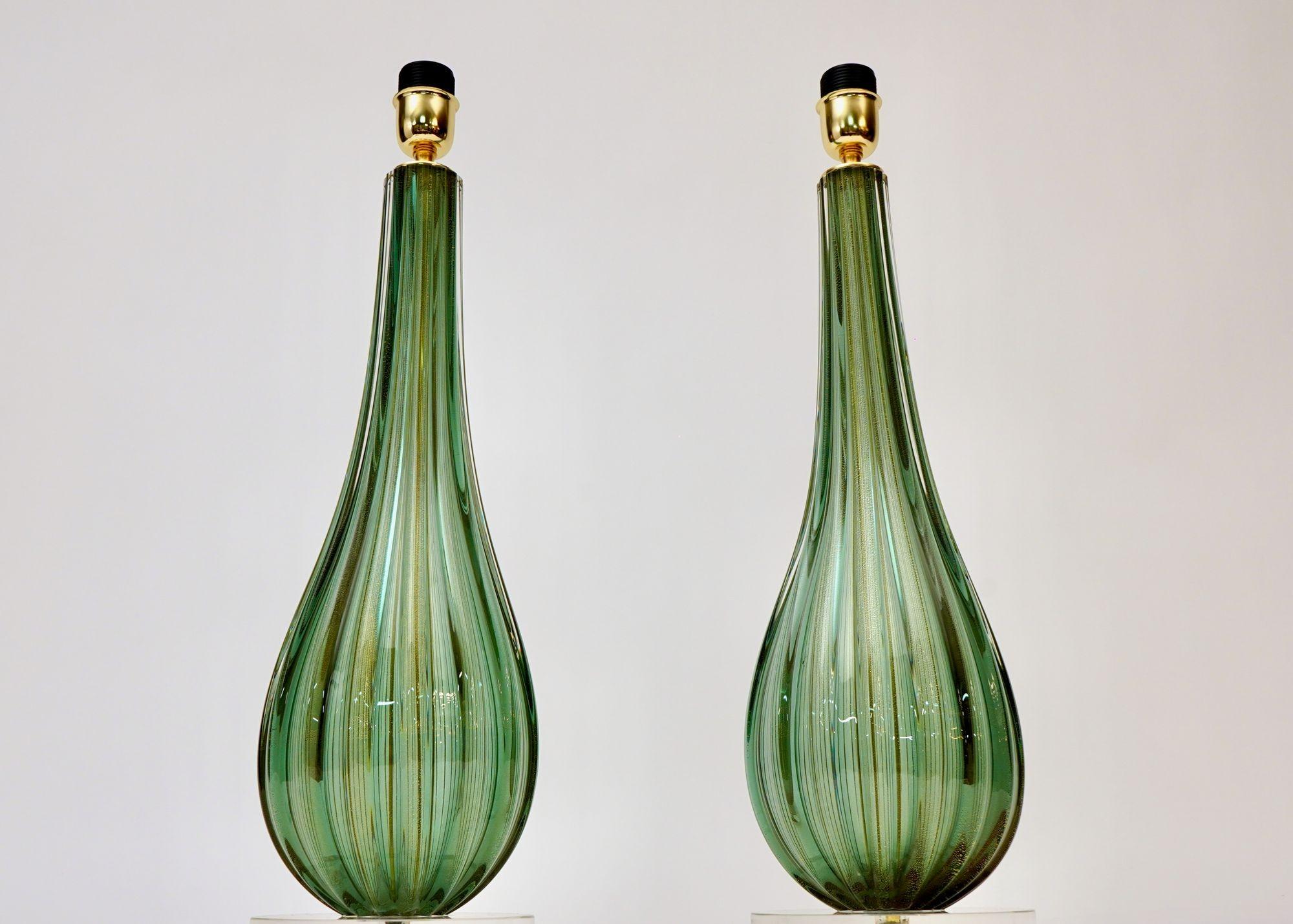 Pair of Murano Table Lamps. A. Dona signed. Piattelli curated Maestro collection en venta 1