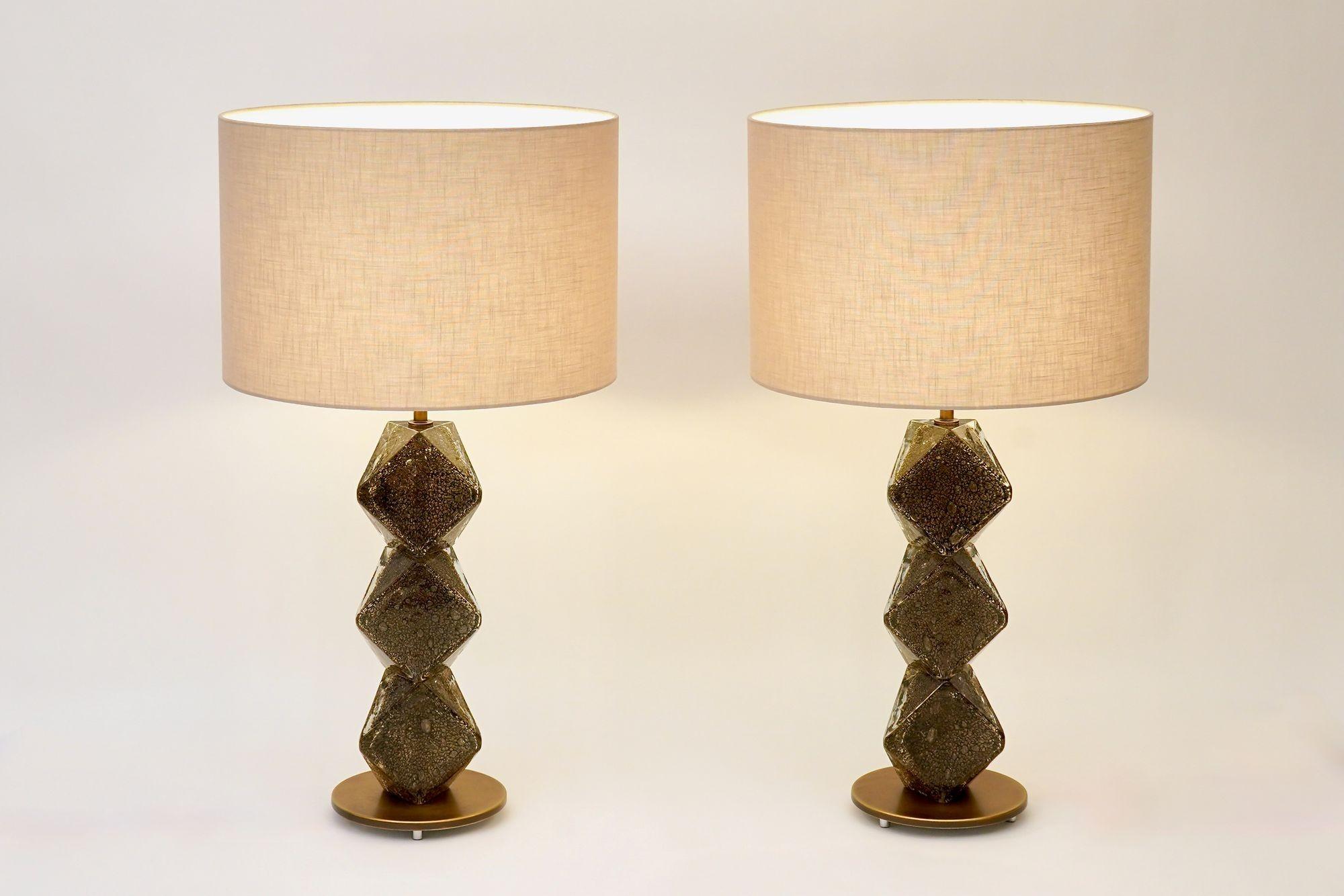 Pair of Murano Table Lamps. A. Dona signed. Piattelli curated Maestro collection in vendita 1