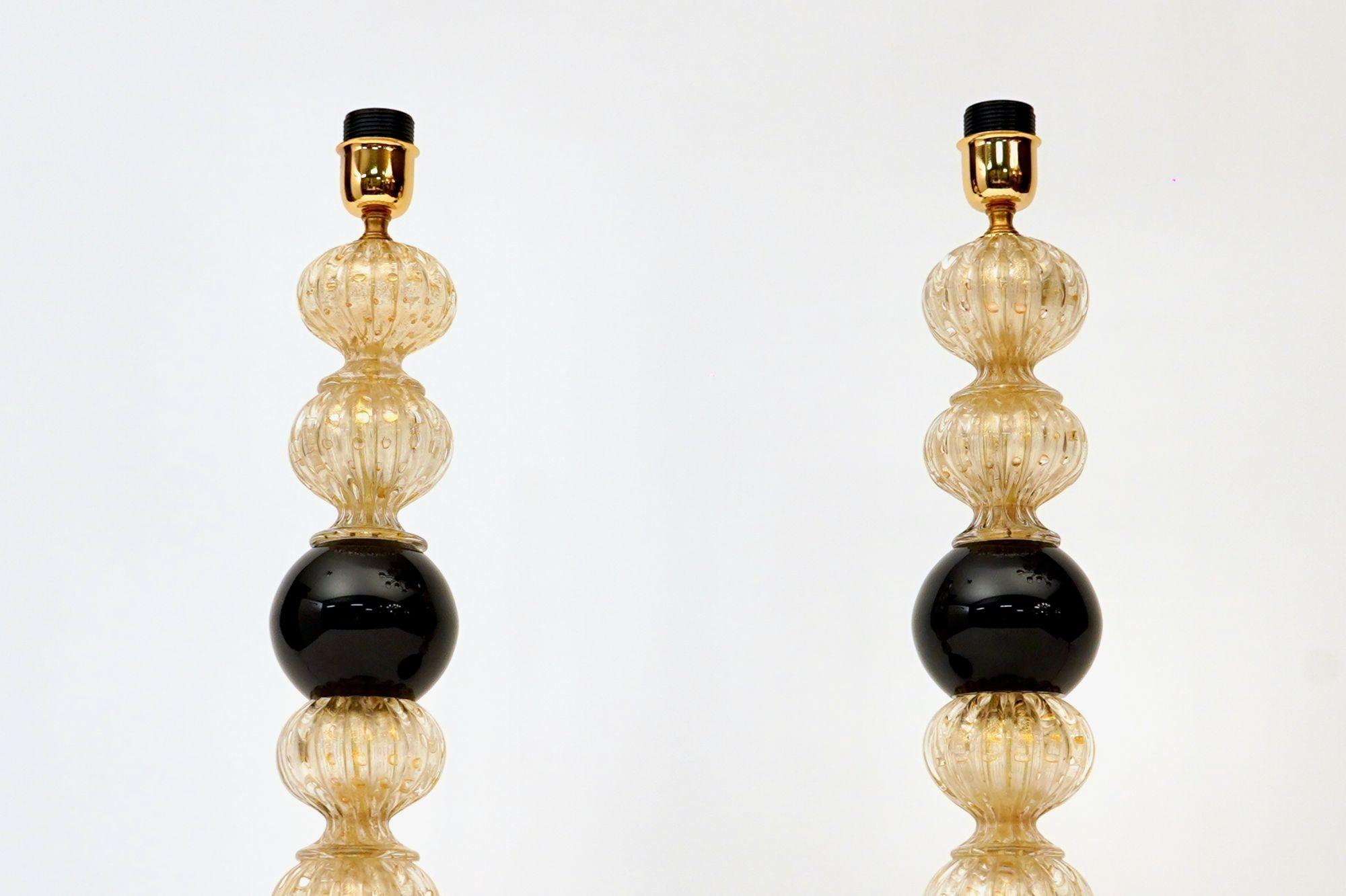 Pair of Murano Table Lamps. A. Dona signed. Piattelli curated Maestro collection For Sale 2