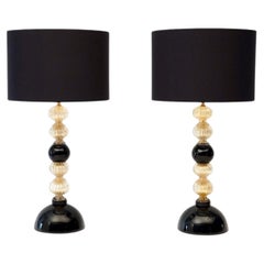 Paire de lampes de table de Murano. A. Dona a signé. La collection Maestro créée par Piattelli