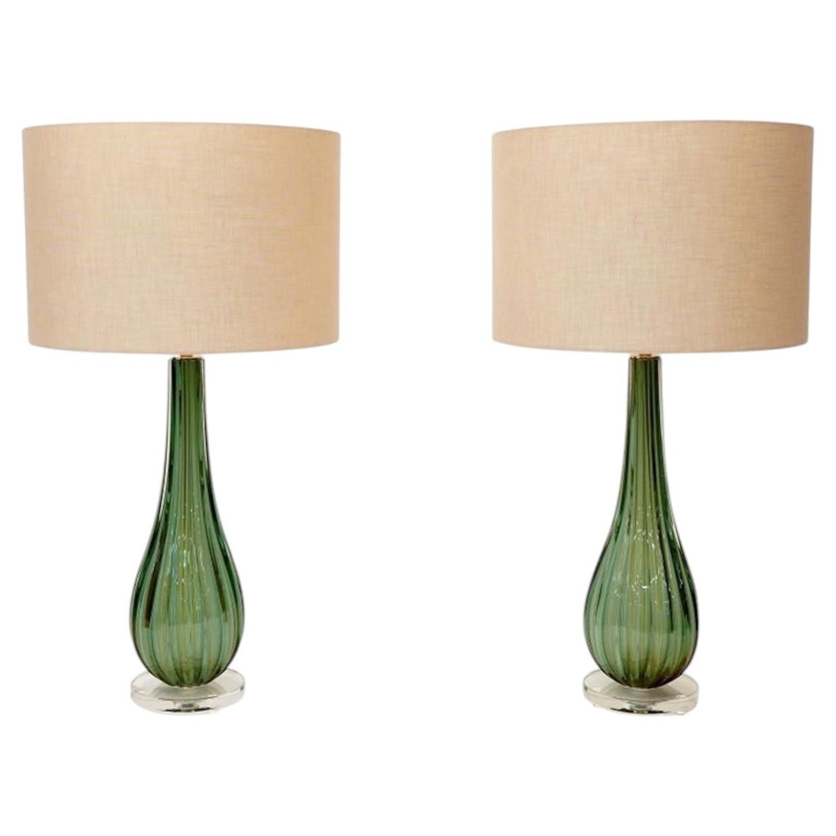 Pair of Murano Table Lamps. A. Dona signed. Piattelli curated Maestro collection
