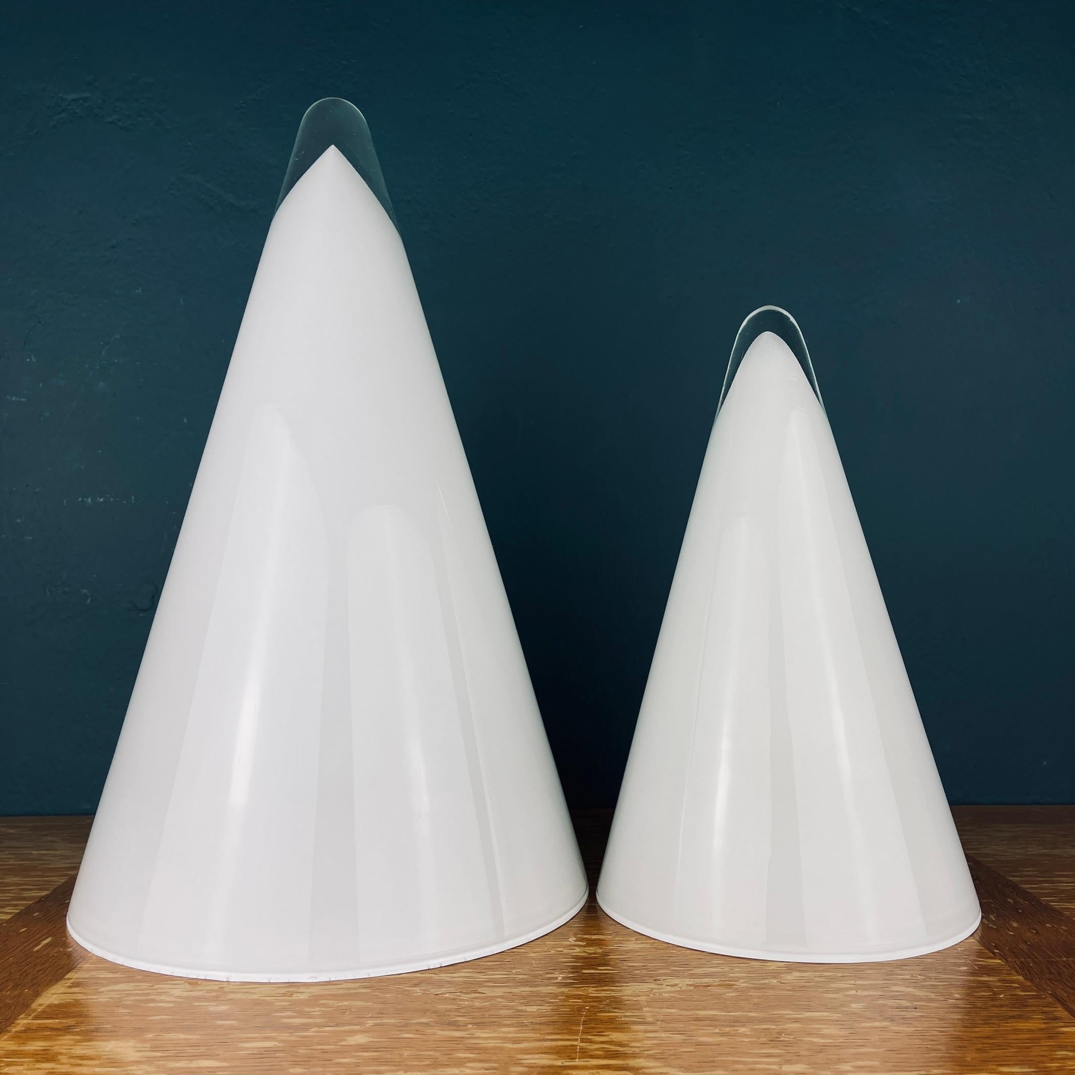 Mid-Century Modern Pair of Murano Table Lamps Cone, Italy, 1970s For Sale