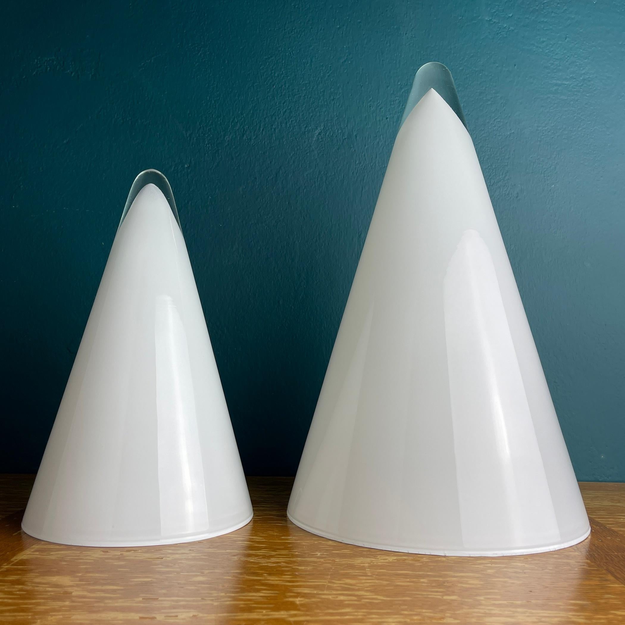 Italian Pair of Murano Table Lamps Cone, Italy, 1970s For Sale