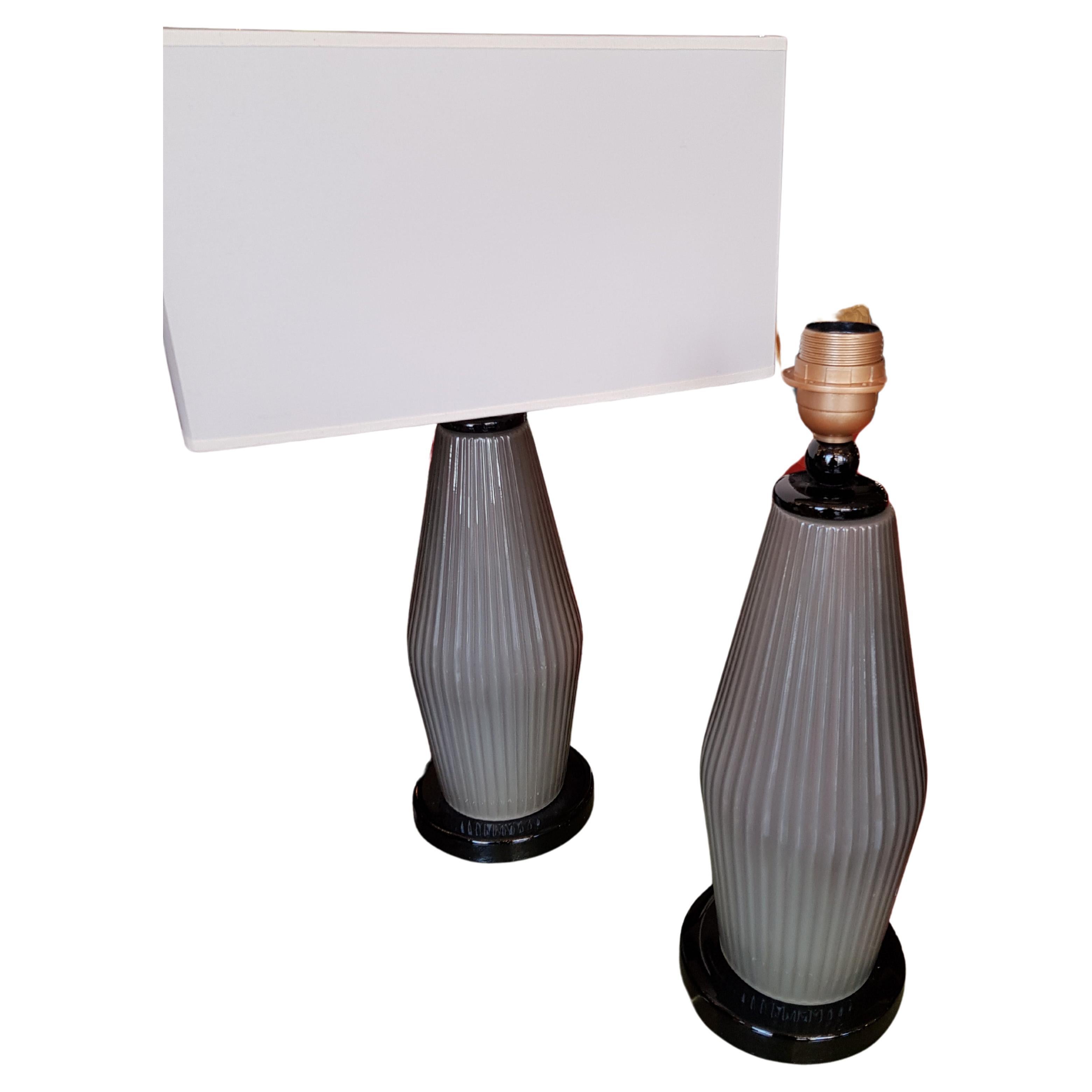 Pair of Murano table lamps For Sale