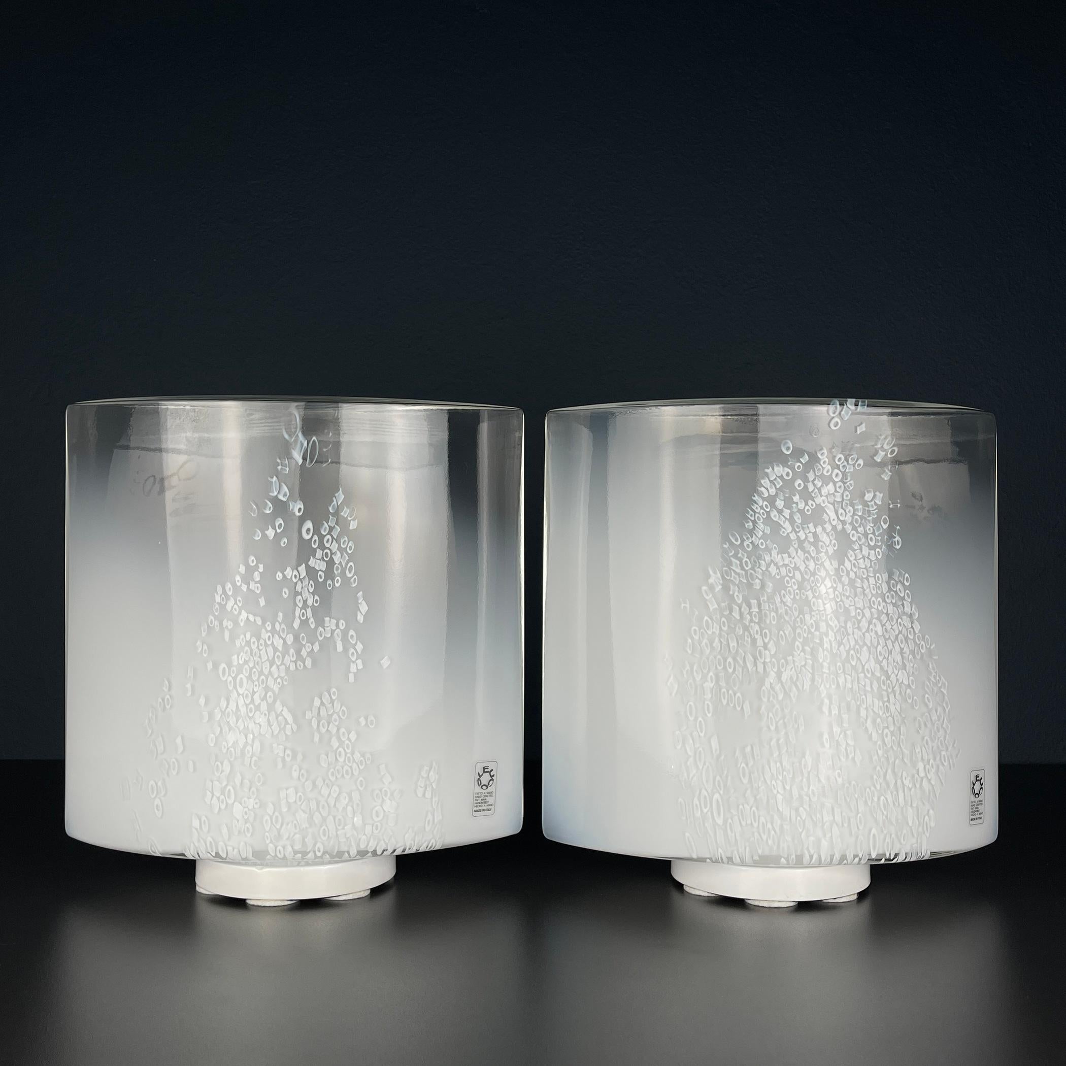 Mid-Century moderno Coppia di lampade da tavolo di Murano Idra di Rosanna Tosa per Leucos, Italia anni '80 in vendita