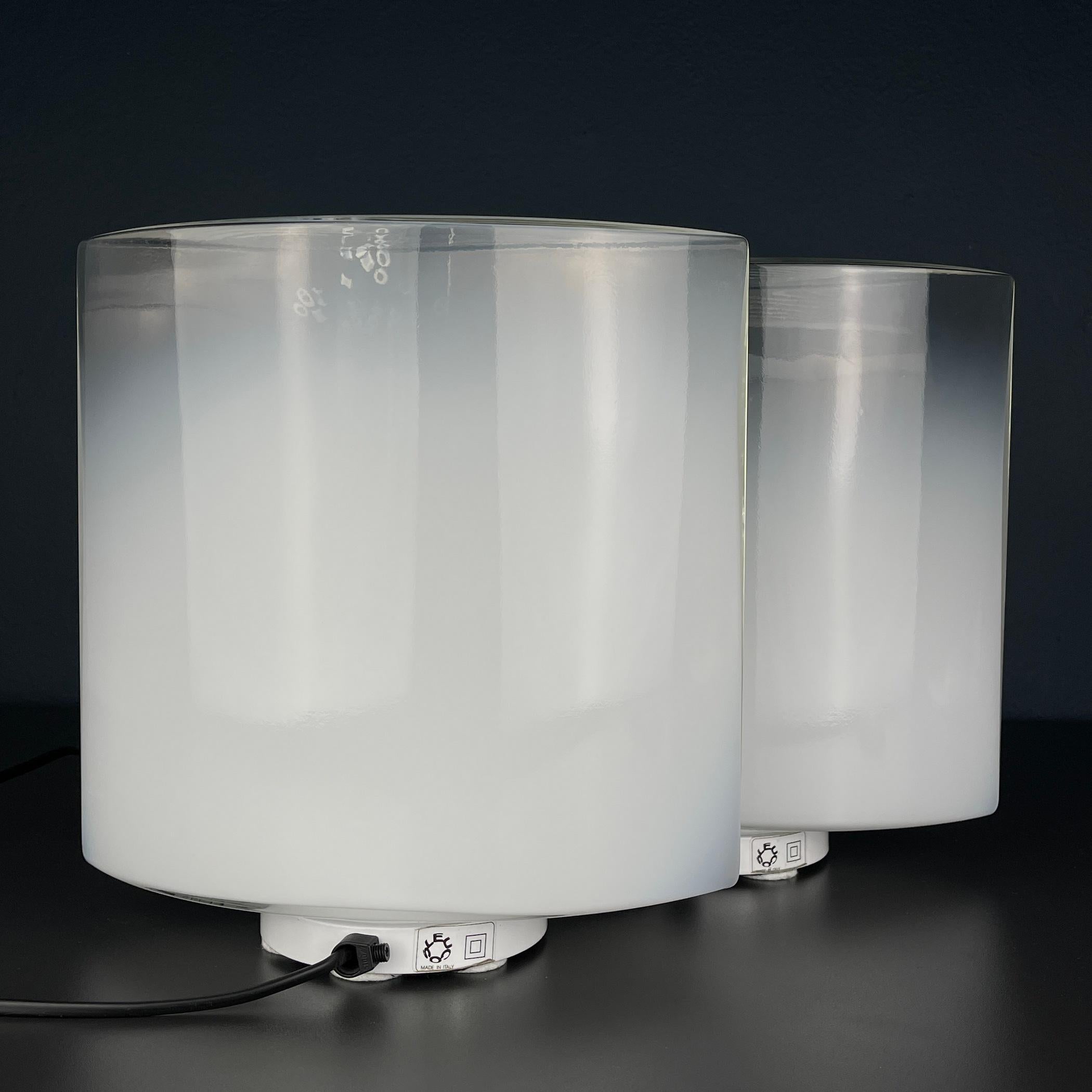 Murano Glass Pair of murano table lamps Idra by Rosanna Tosa for Leucos, Italy 1980s For Sale