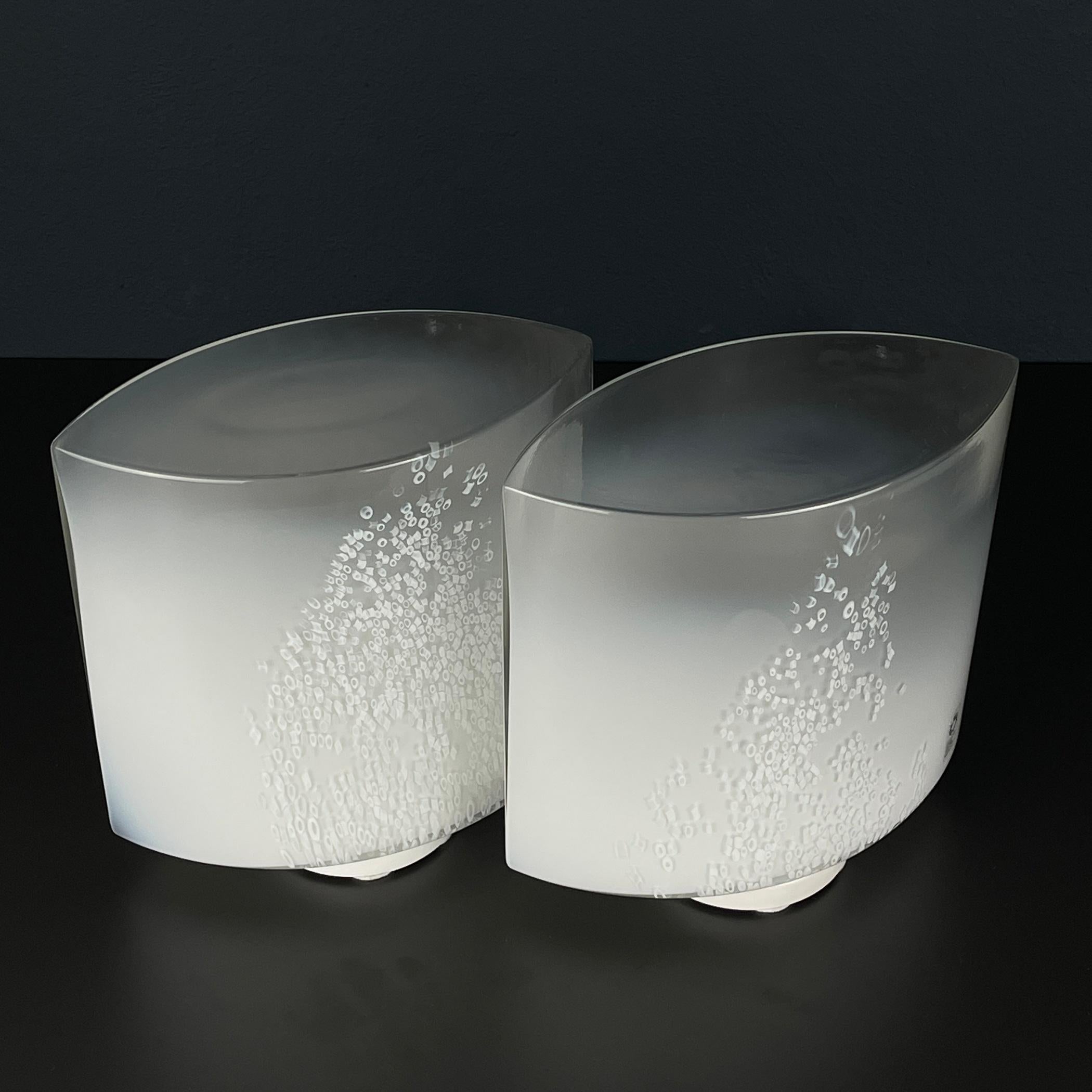 Pair of murano table lamps Idra by Rosanna Tosa for Leucos, Italy 1980s For Sale 1