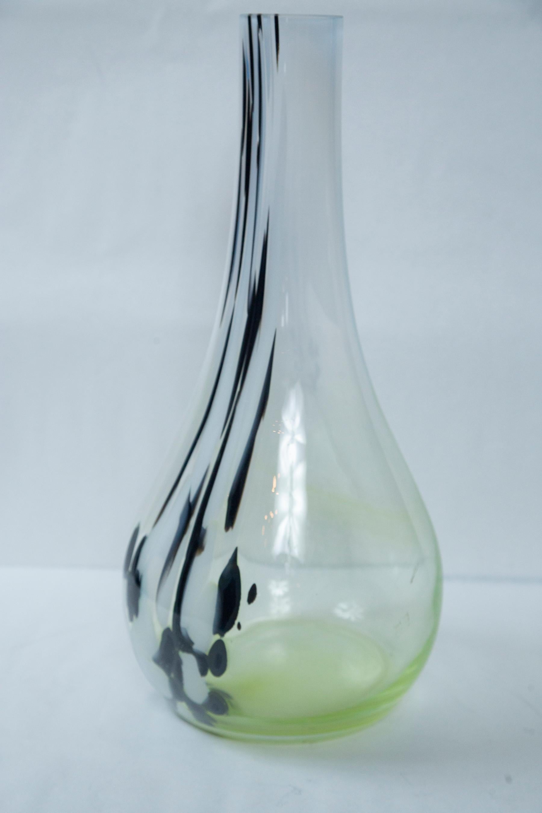 Mid-Century Modern Pair of Murano Type Tall Neck Vases For Sale