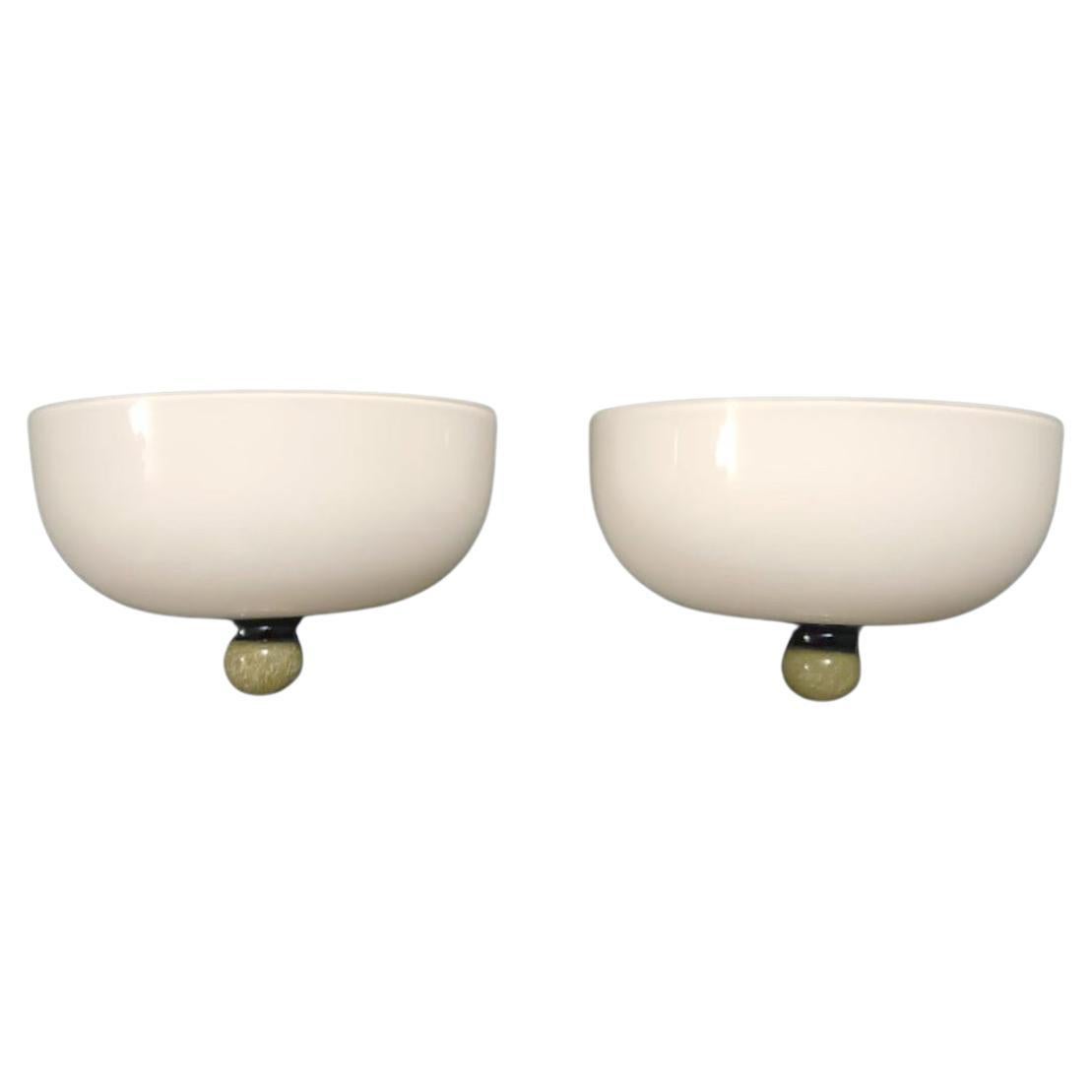 Pair of Murano Uplight Sconces For Sale