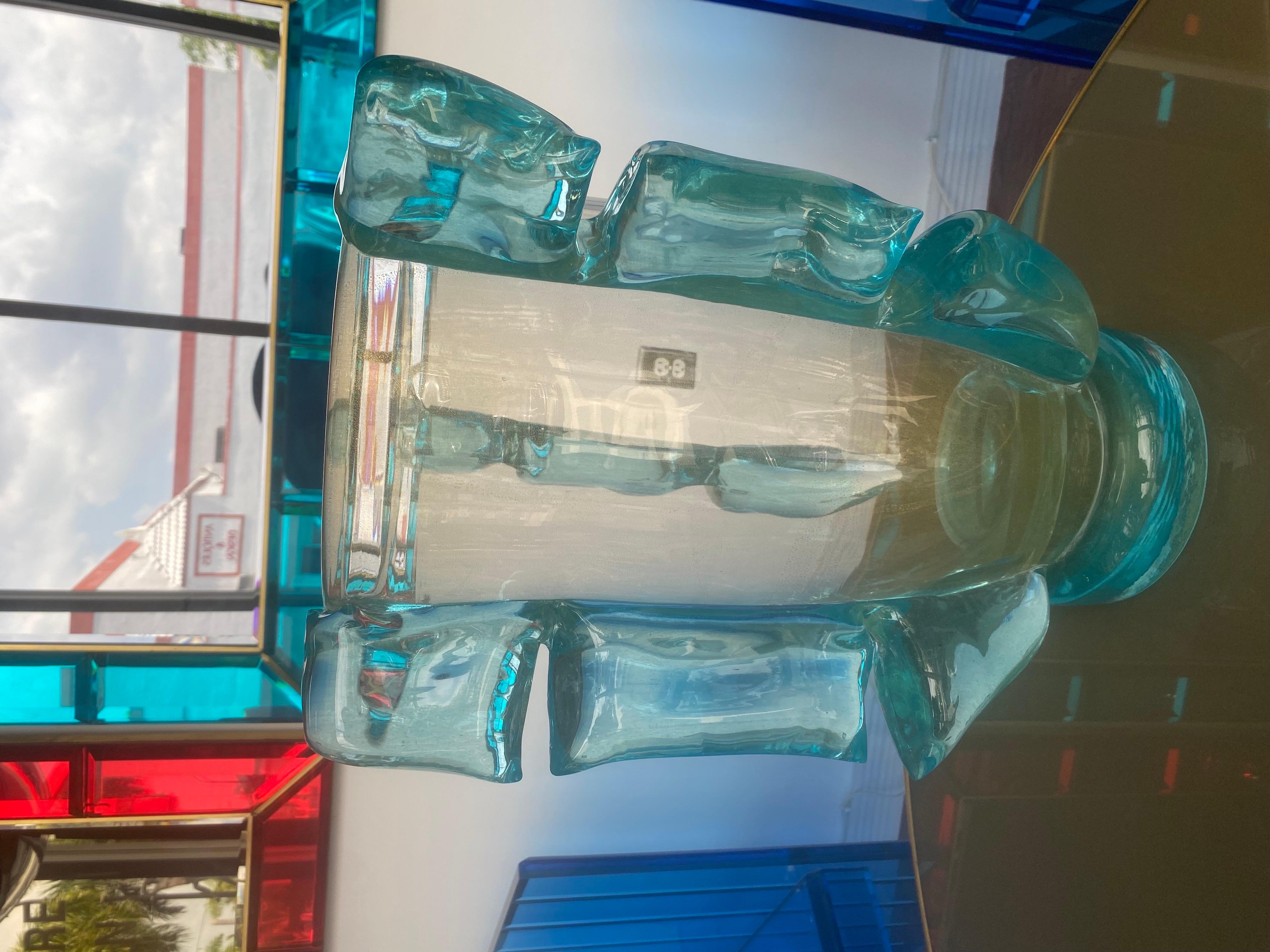 Mid-Century moderno Coppia di vasi di Murano con inclusione d'oro e ali d'acqua in vendita