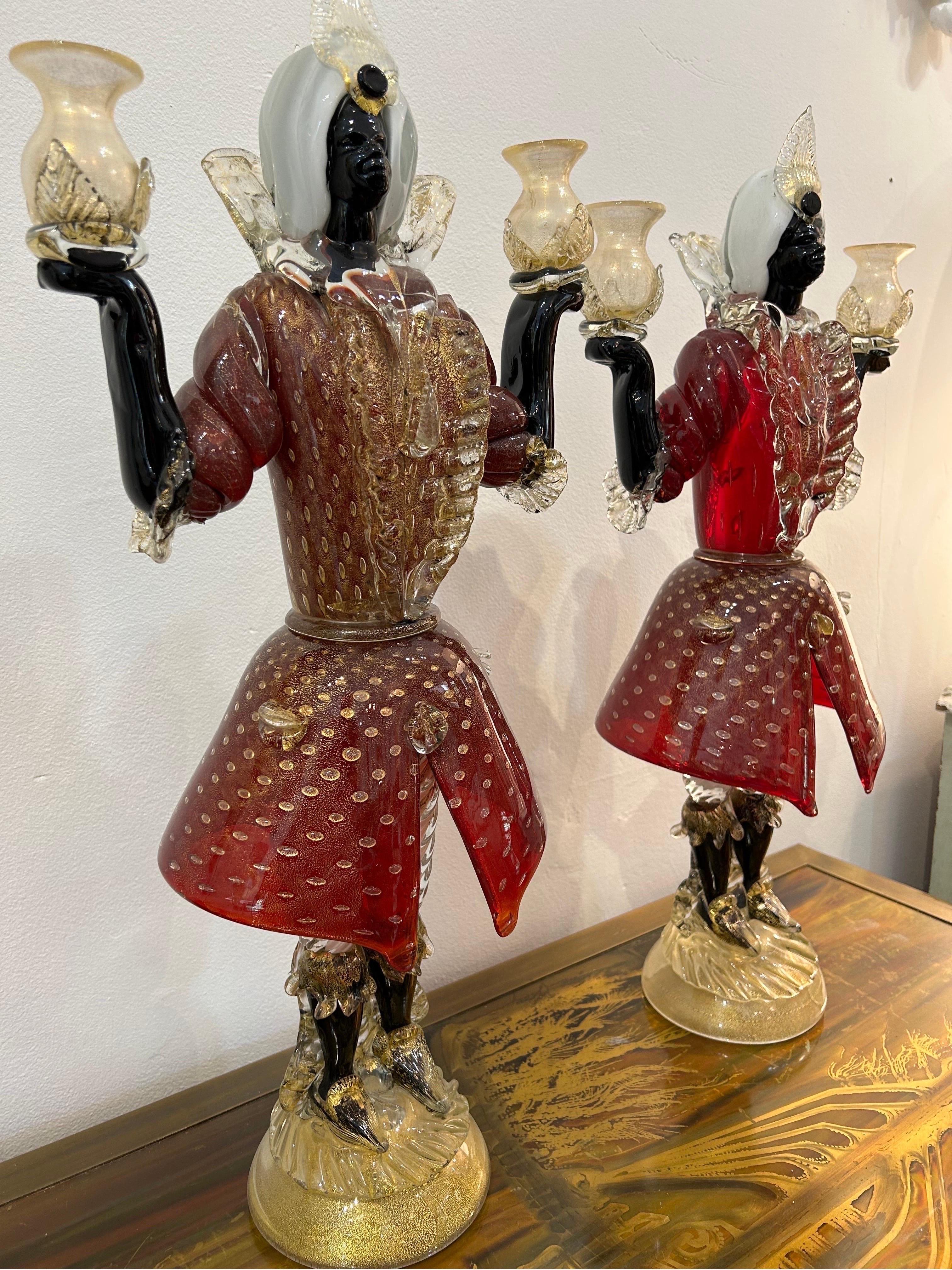 Pair of Murano Venetian candleholders.. museum quality 3