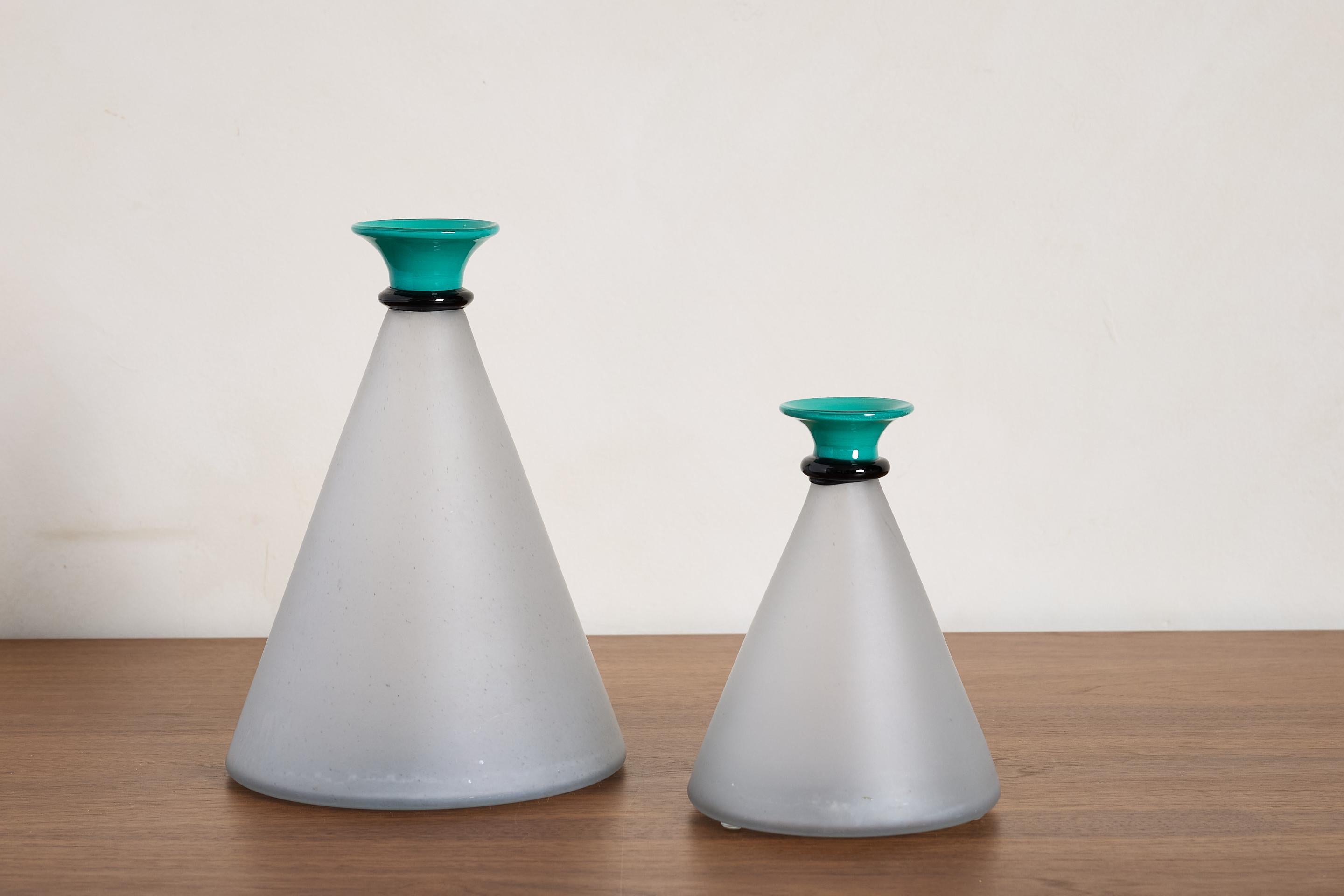 Italian Pair of Murano Vessels by Maestri Muranesi For Sale