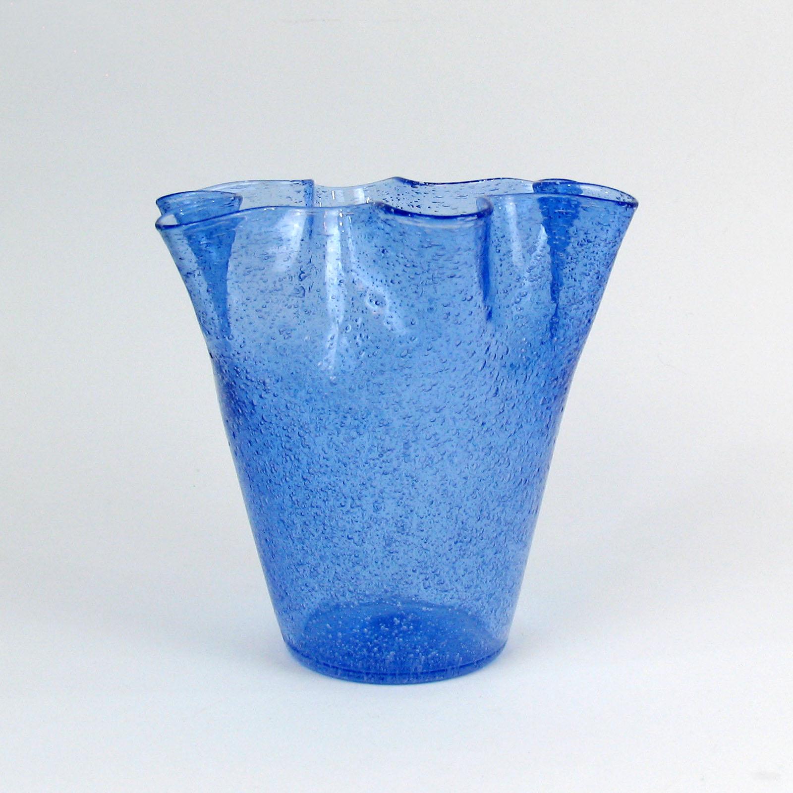 Paar Vasen aus Murano Vintage Glas Cartoccio a Bollicine im Angebot 7