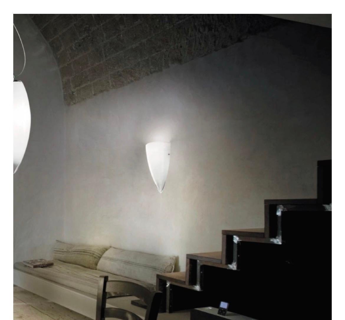 Post-Modern Pair of Murano Vistosi Glass Wall Sconce Designed by Mauro Olivieri For Sale