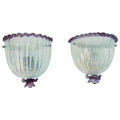 Pair of Murano Wall Lamps, circa 1990, Venice