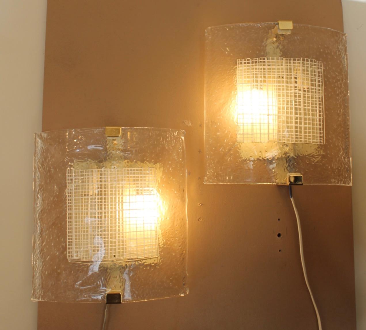 Mid-Century Modern Pair of Murano wall lights, 20th century