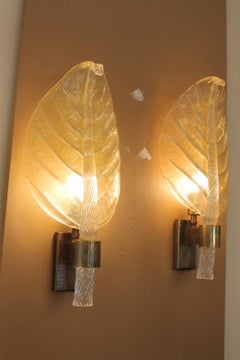 Pair of Murano wall lights, Barovier and Toso style, XX th