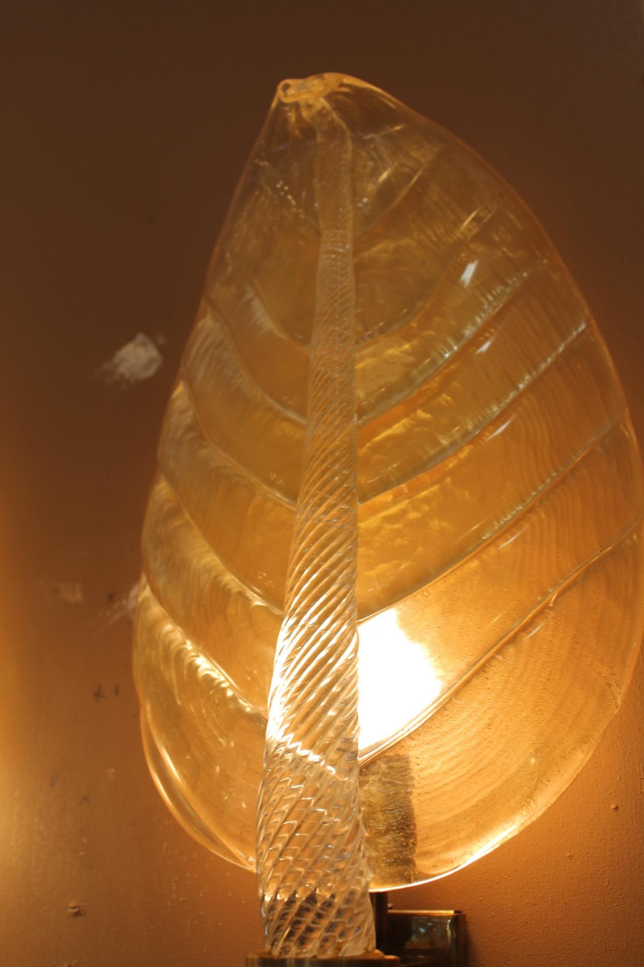 XXI secolo e contemporaneo Coppia di lampade da parete di Murano, stile Barovier&Toso, XX secolo in vendita