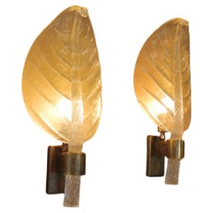Pair of Murano wall lights, Barovier and Toso style, XX th