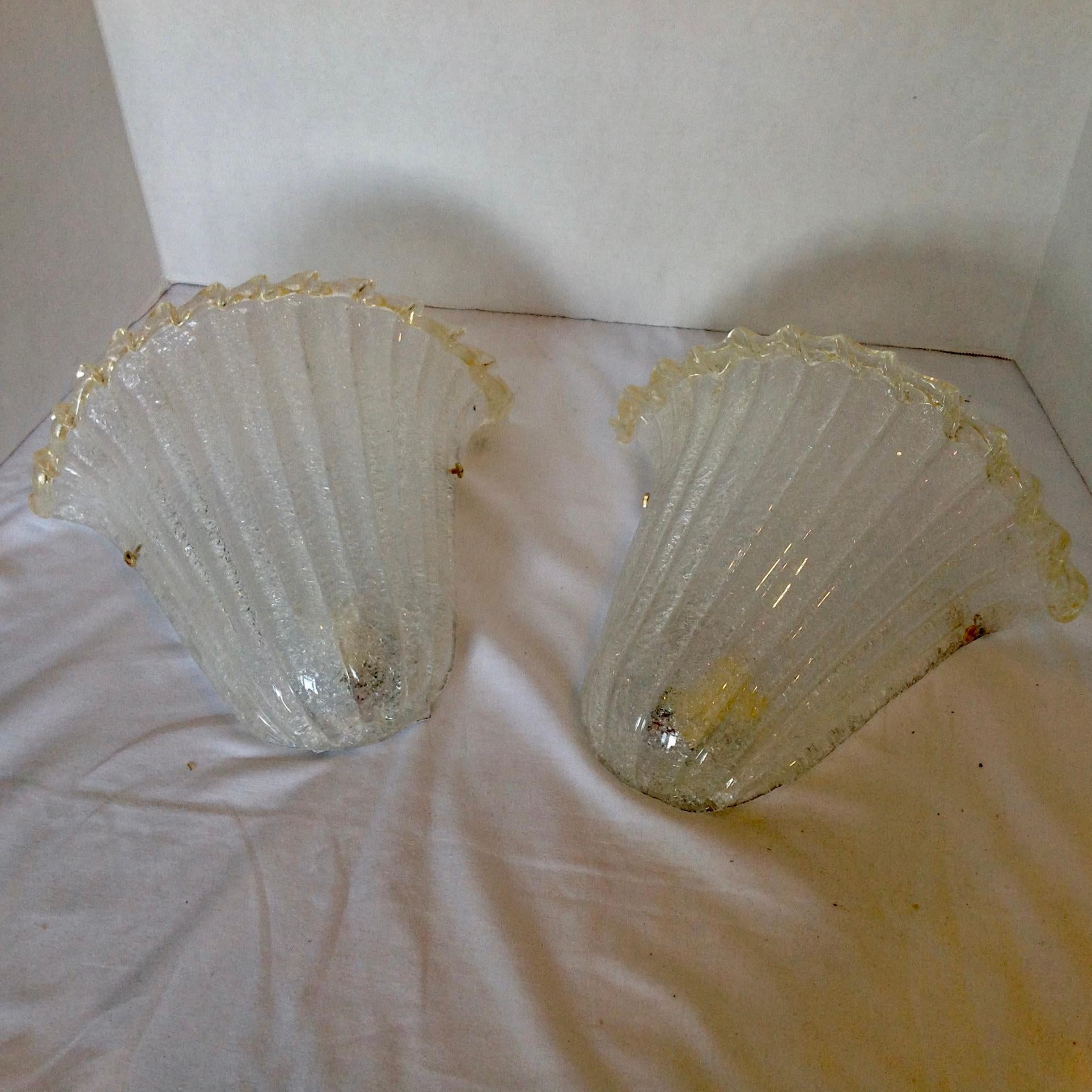 Pair of Murano Wall Sconces In Good Condition In West Palm Beach, FL