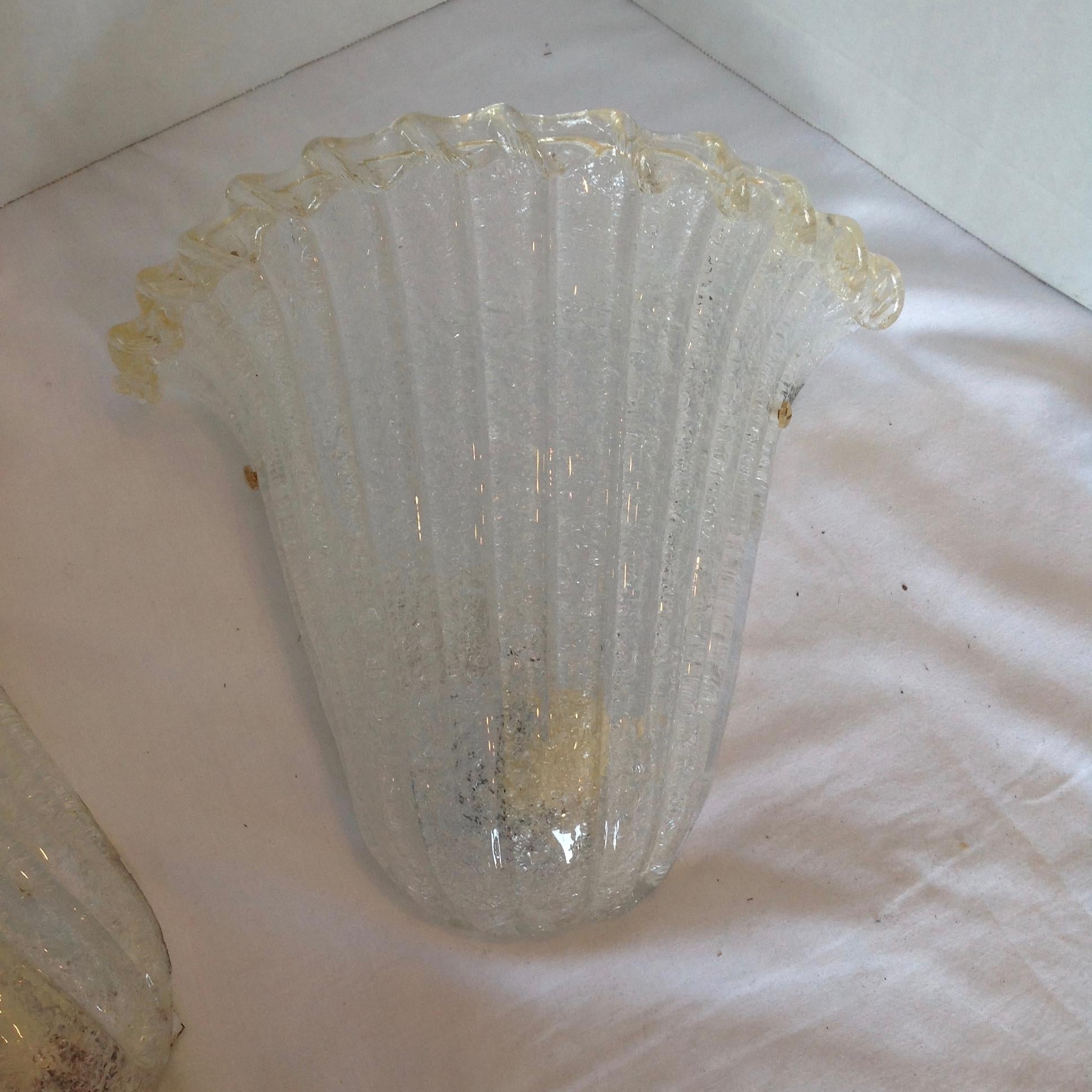 Metal Pair of Murano Wall Sconces