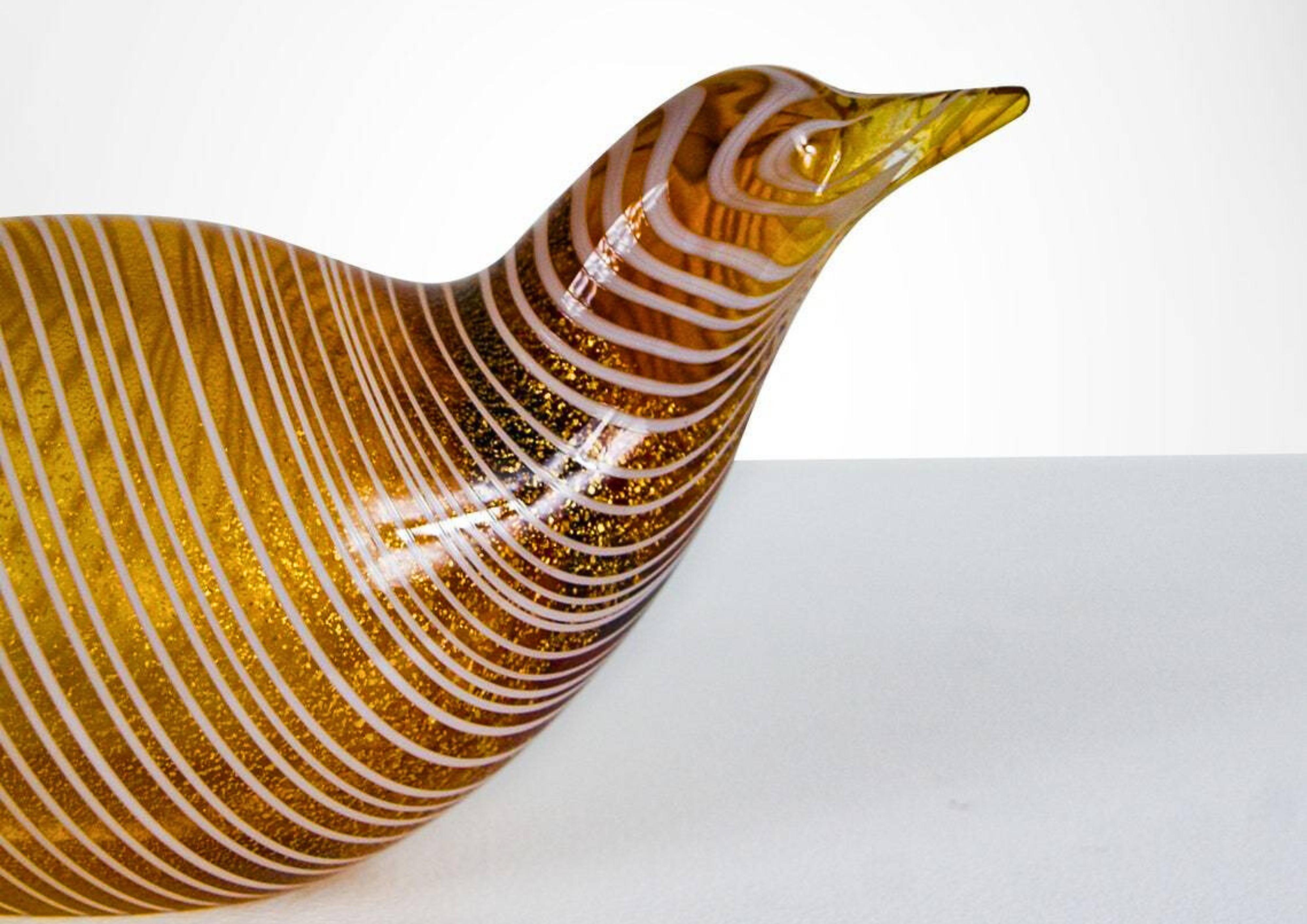 Pair Of Murano Zamfirico Glass Quail Bird Sculptures Signed Licio Zanetti In Good Condition For Sale In Torquay, GB
