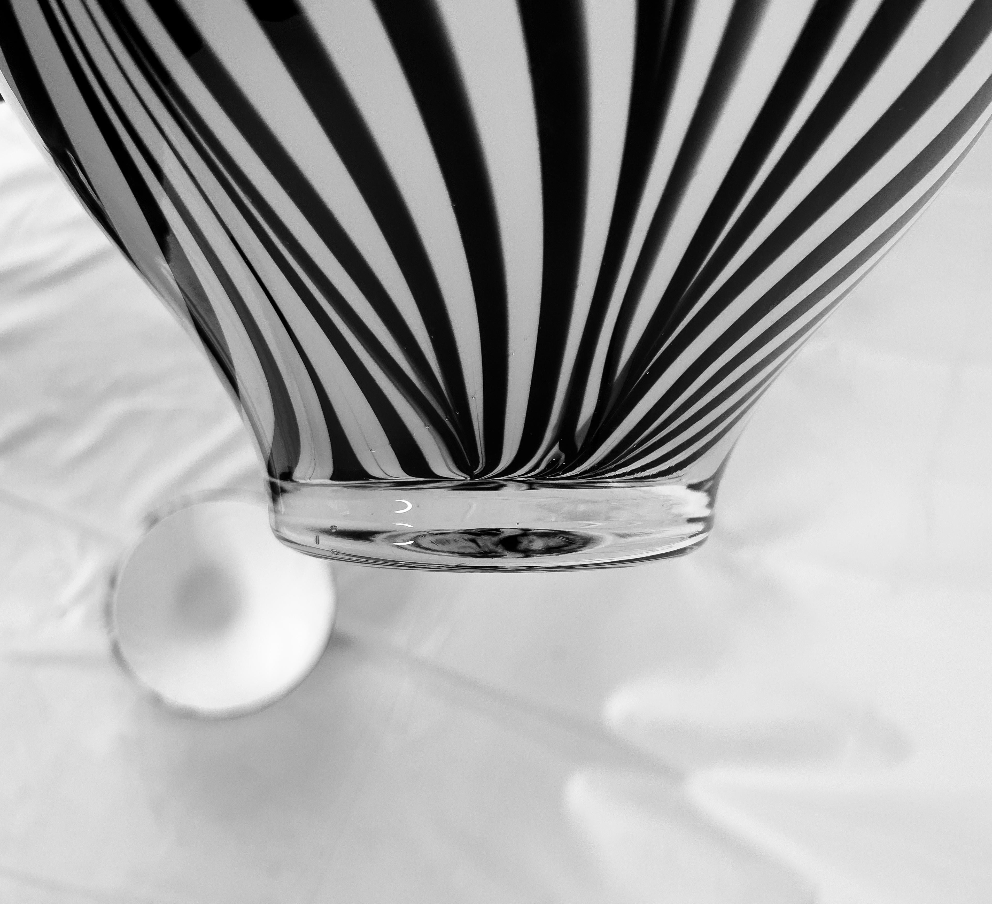 Contemporary Pair of Murano Zebra Bowls