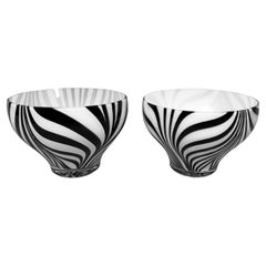 Pair of Murano Zebra Bowls