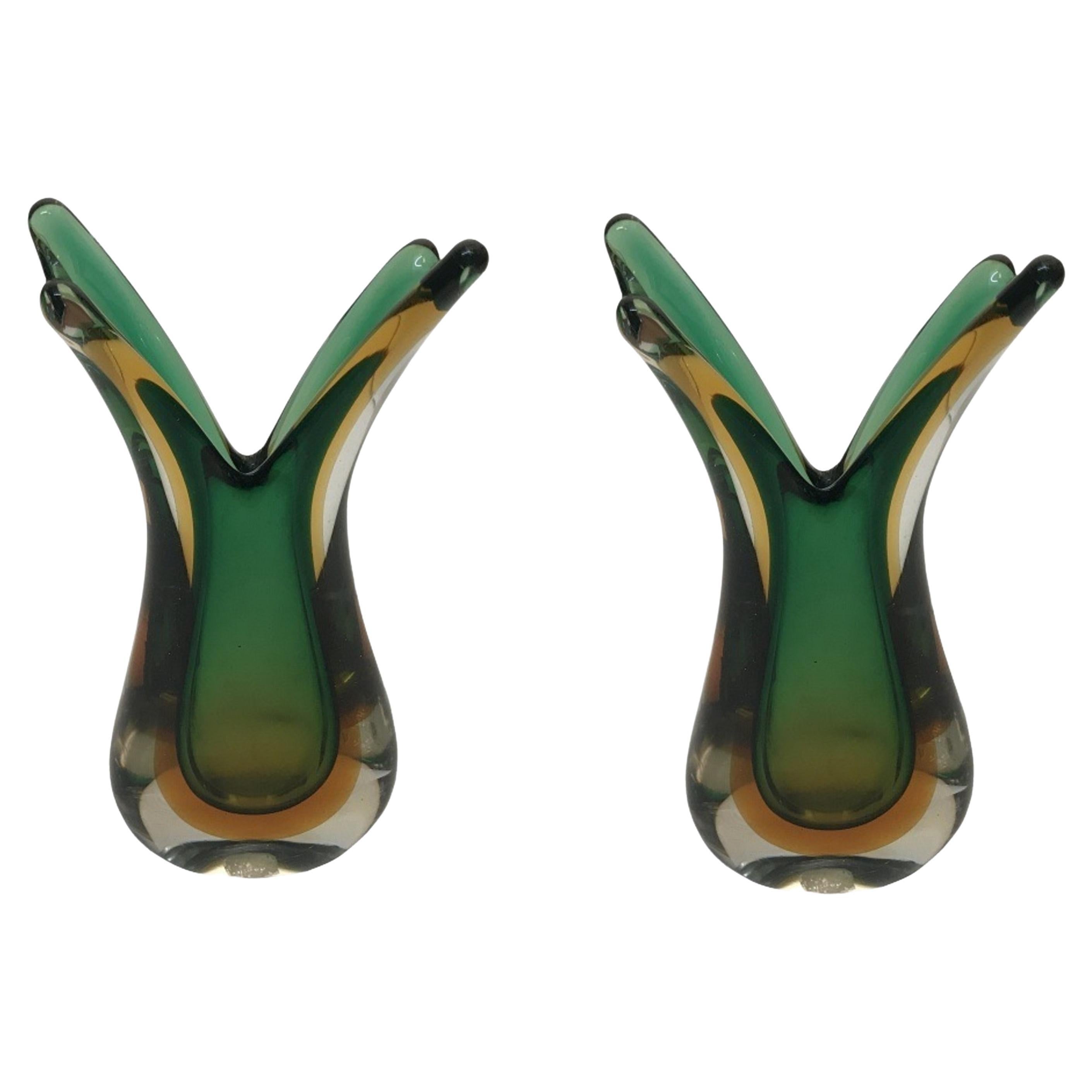 Pair of Muranos , 1920, Italian. Label Murano 'Venezia' Made in Italy For Sale