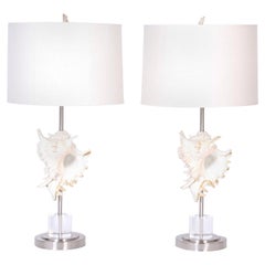 Vintage Pair of Murex Shell Table Lamps