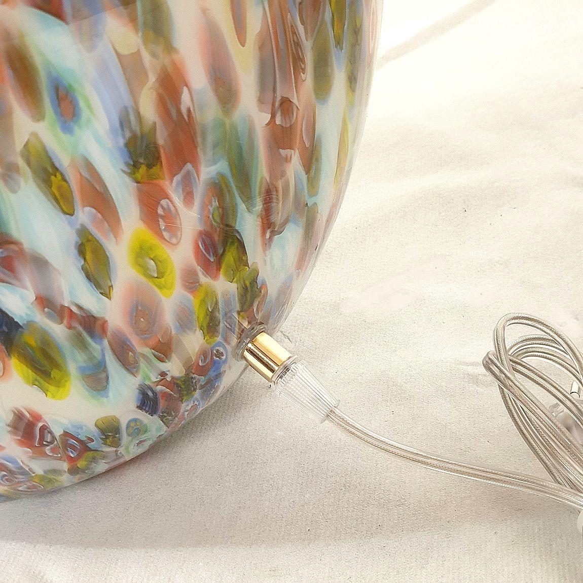 Pair of Murrina Murano glass egg lamps For Sale 5