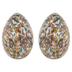 Pair of Murrina Murano glass egg lamps