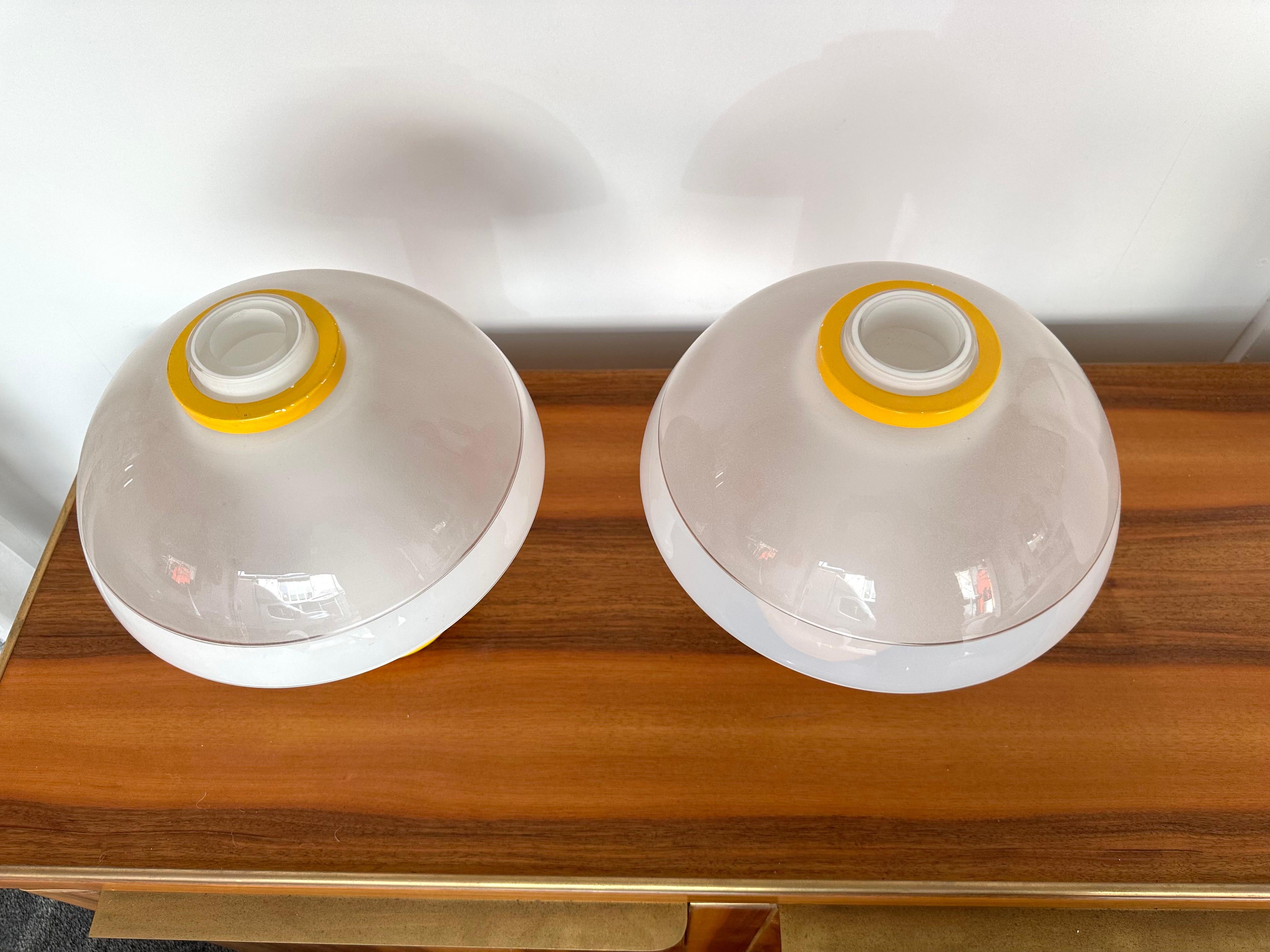Pair of Mushroom Lamps Murano Glass by F. Fabbian, Italy, 1970s 4