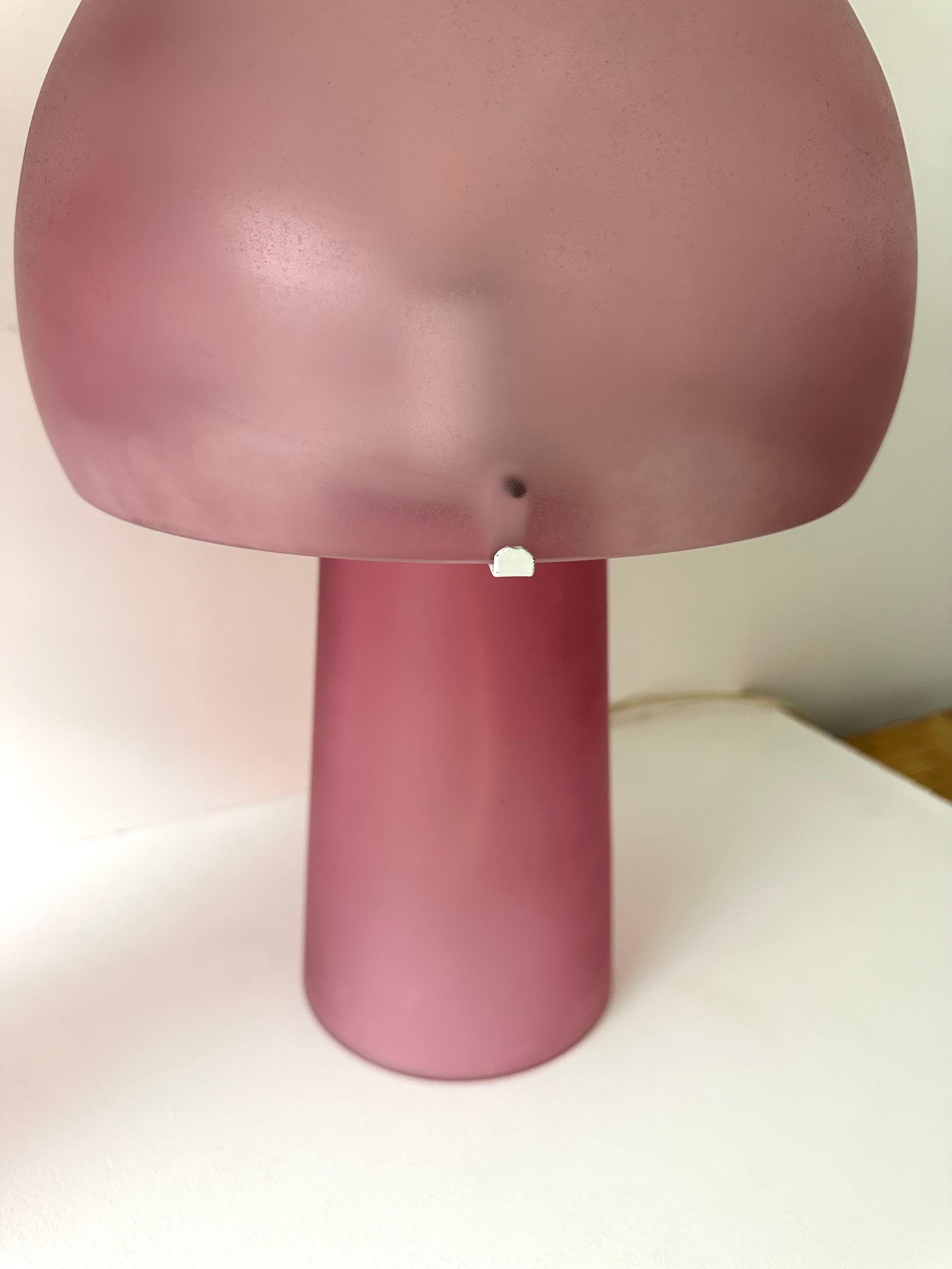 Pair of Mushroom Lamps Pink Murano Glass by Cenedese, Italy, 1970s 4