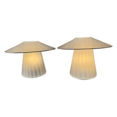 Pair of Mushroom Murano Glass Lamps, Italy, 1970s