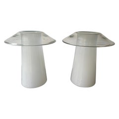 Pair of Mushroom Murano Glass Lamps, Italy, 1970s