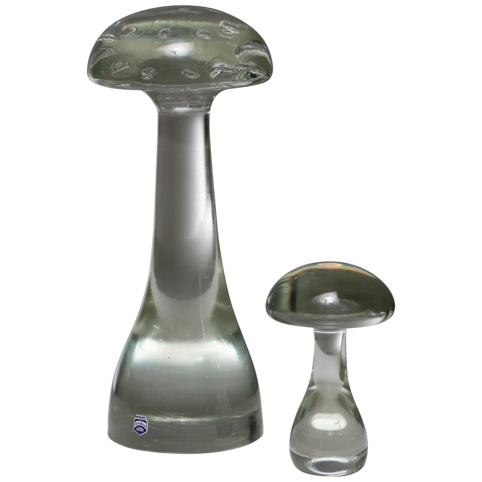 Set of Two "Mushroom" Sculptures by Cenedese, Italy, 1960s For Sale