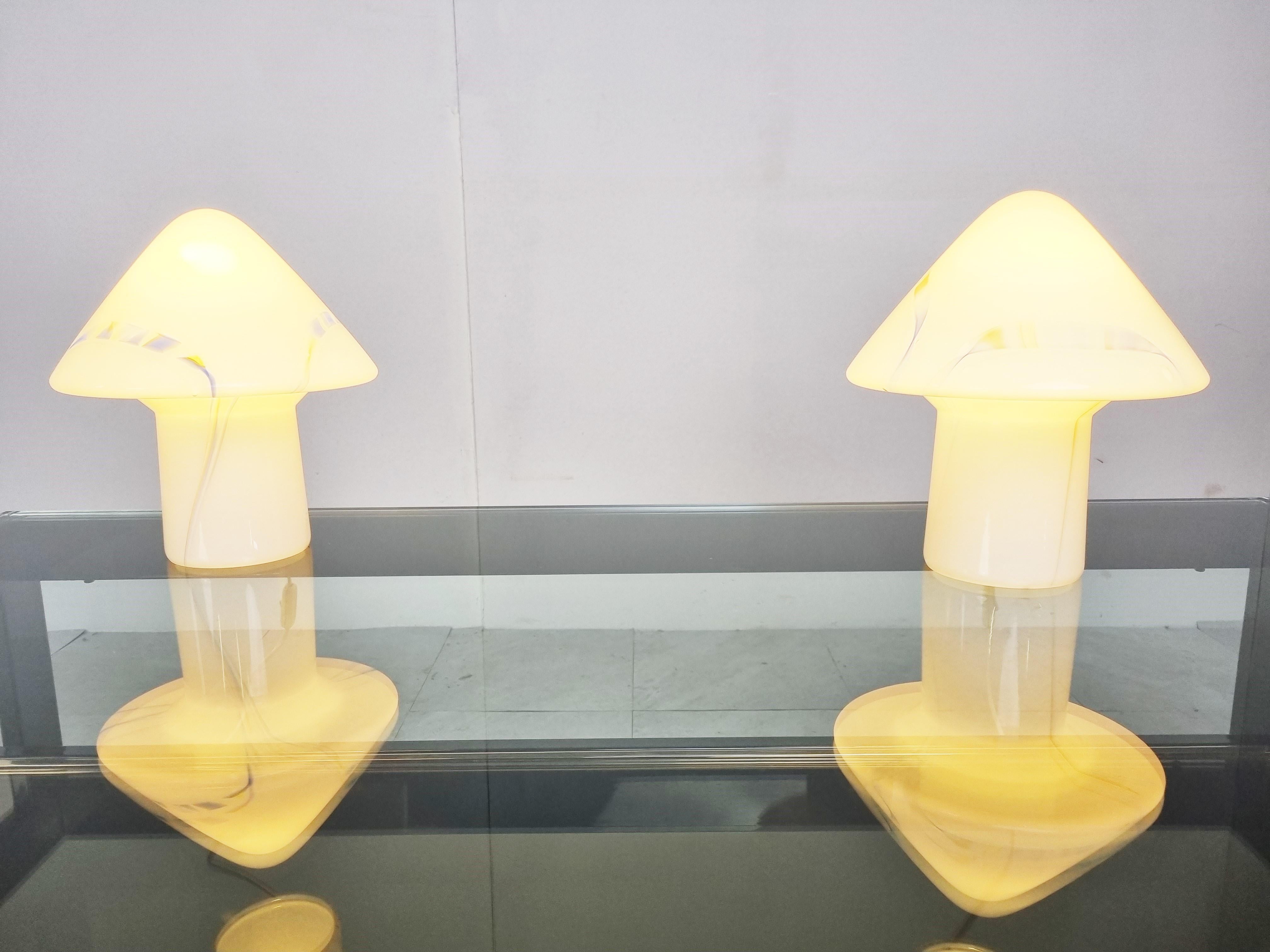 Mid-Century Modern Pair of Mushroom Table Lamps by Peil and Putzler, 1970s