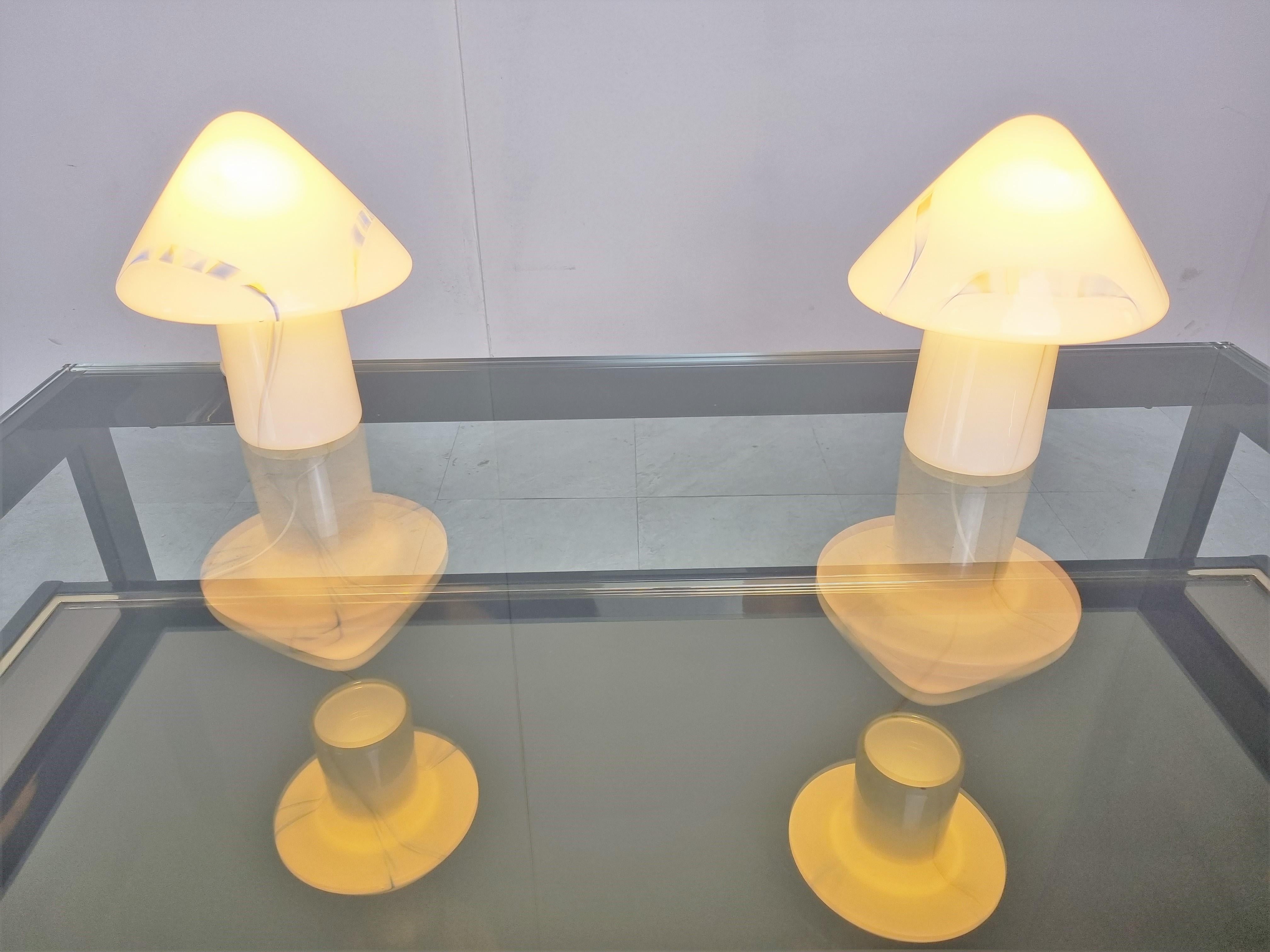 German Pair of Mushroom Table Lamps by Peil and Putzler, 1970s