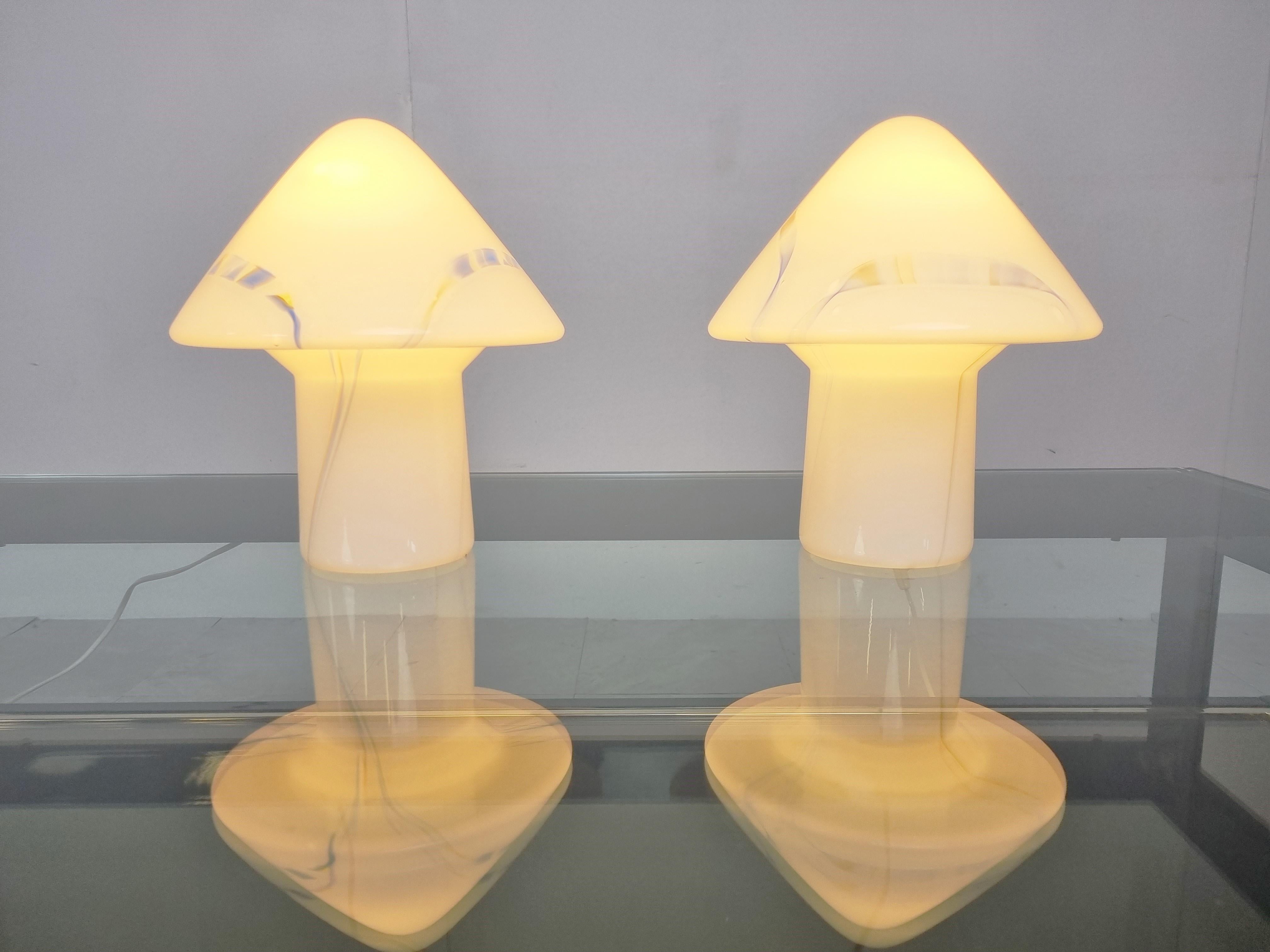 Pair of Mushroom Table Lamps by Peil and Putzler, 1970s In Good Condition In HEVERLEE, BE