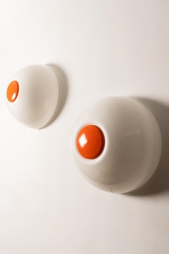 Pair of Mushroom Wall Lights by Martinelli Luce, Italy 1970s