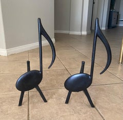 Pair of Music Note Fireplace Andirons
