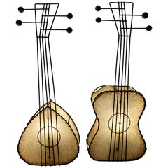 Pair of Musical Instrument Lamps by Frederick Weinberg