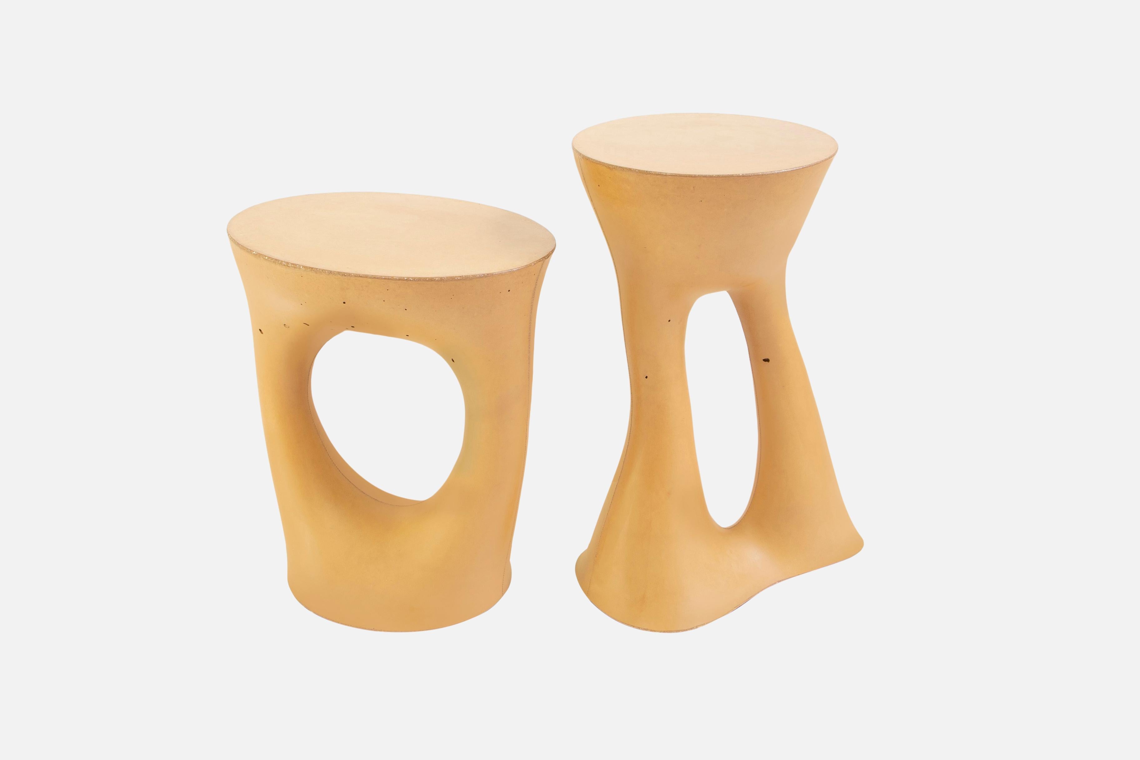 Contemporary Pair of Mustard Kreten Side Tables from Souda, in Stock