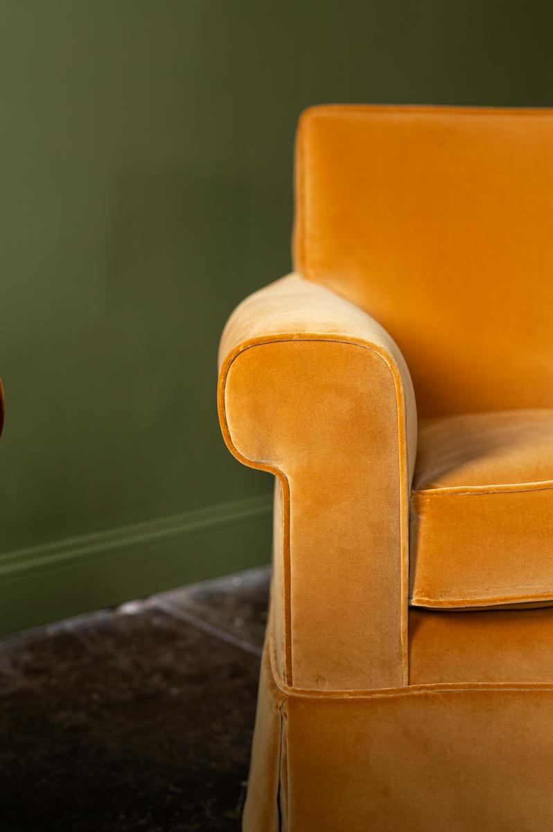 Pair of Mustard Velvet Chairs 4