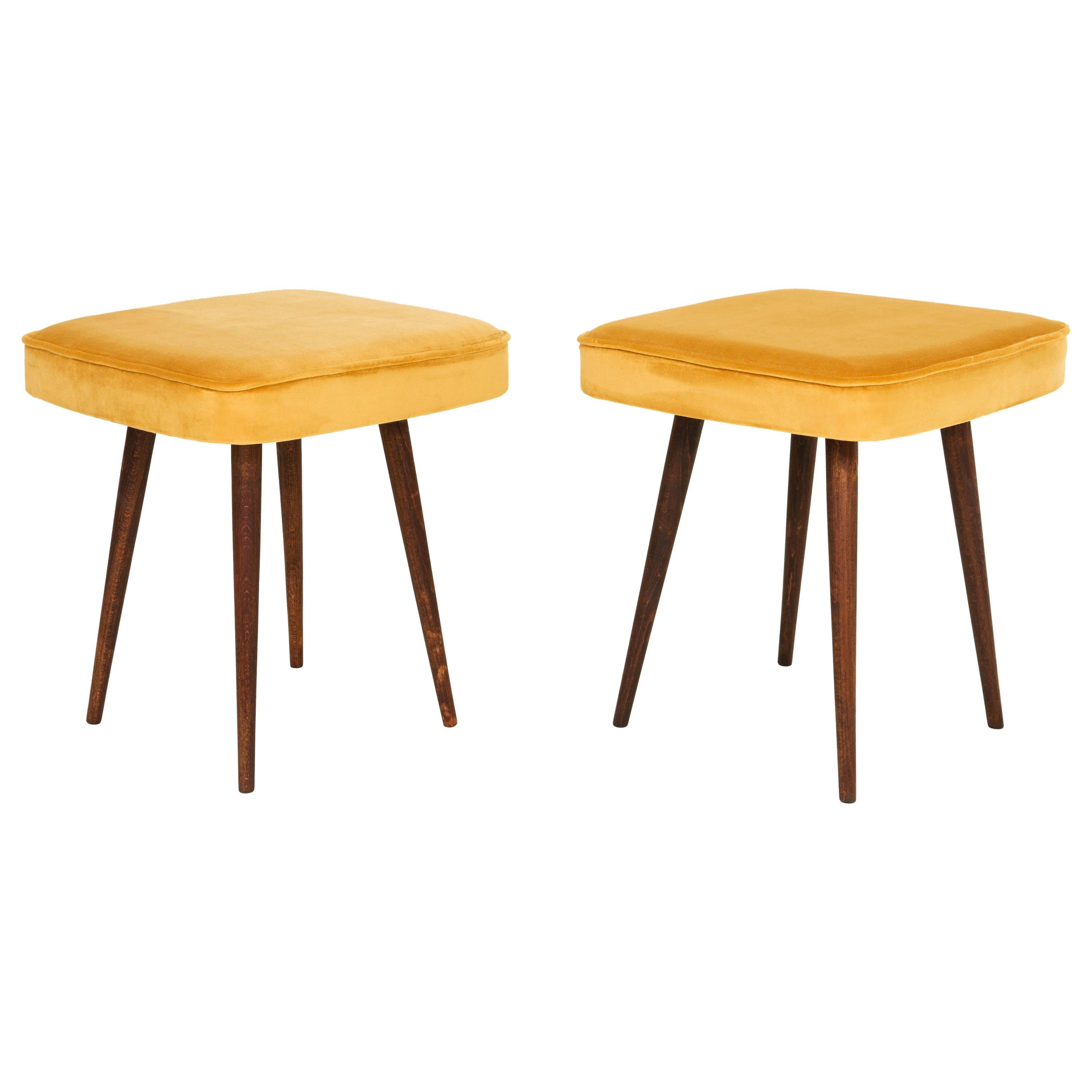 Pair of Mustard Yellow Stools, 1960s For Sale