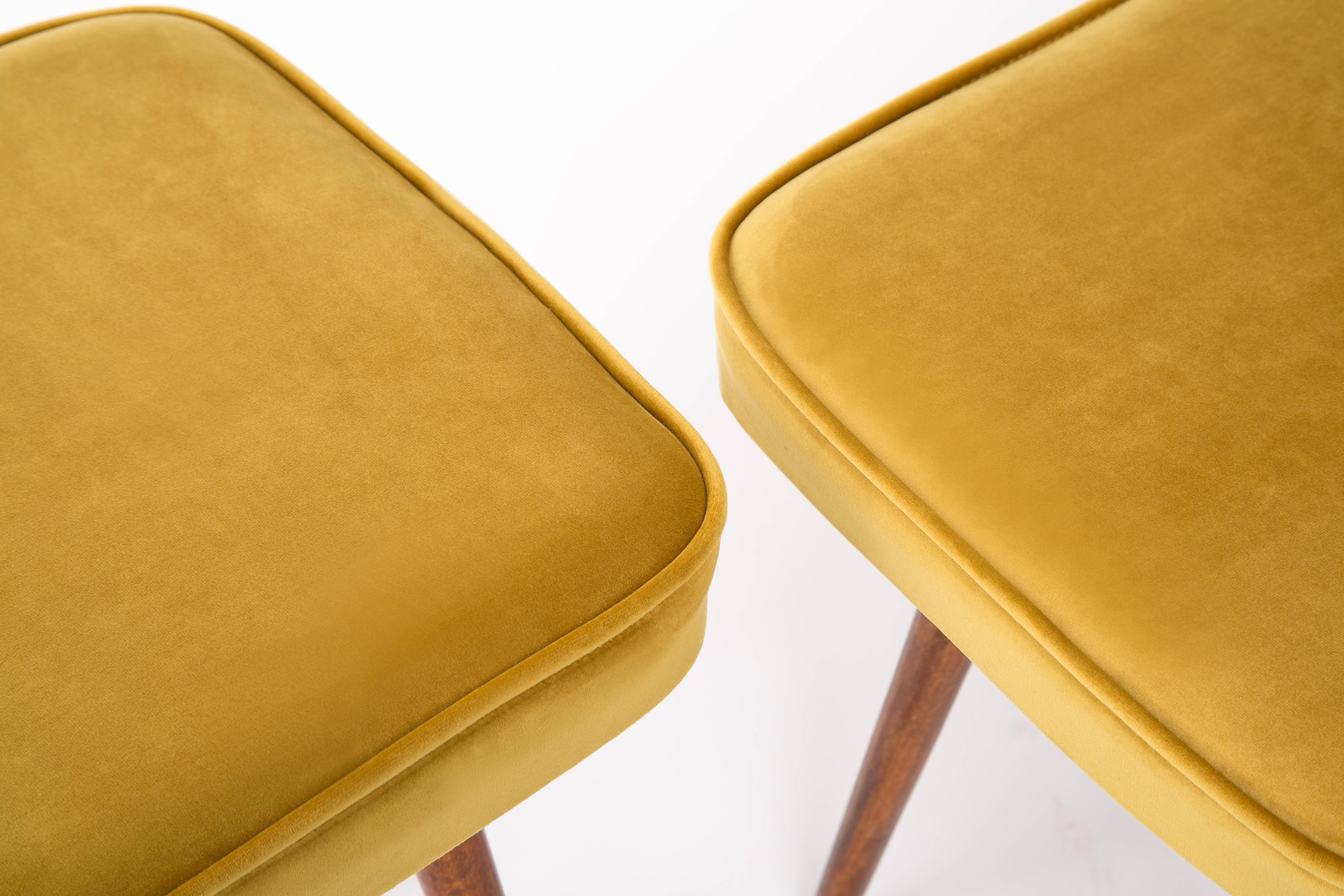 Polish Pair of Mustard Yellow Stools, 1960s