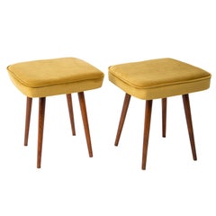 Pair of Mustard Yellow Stools, 1960s