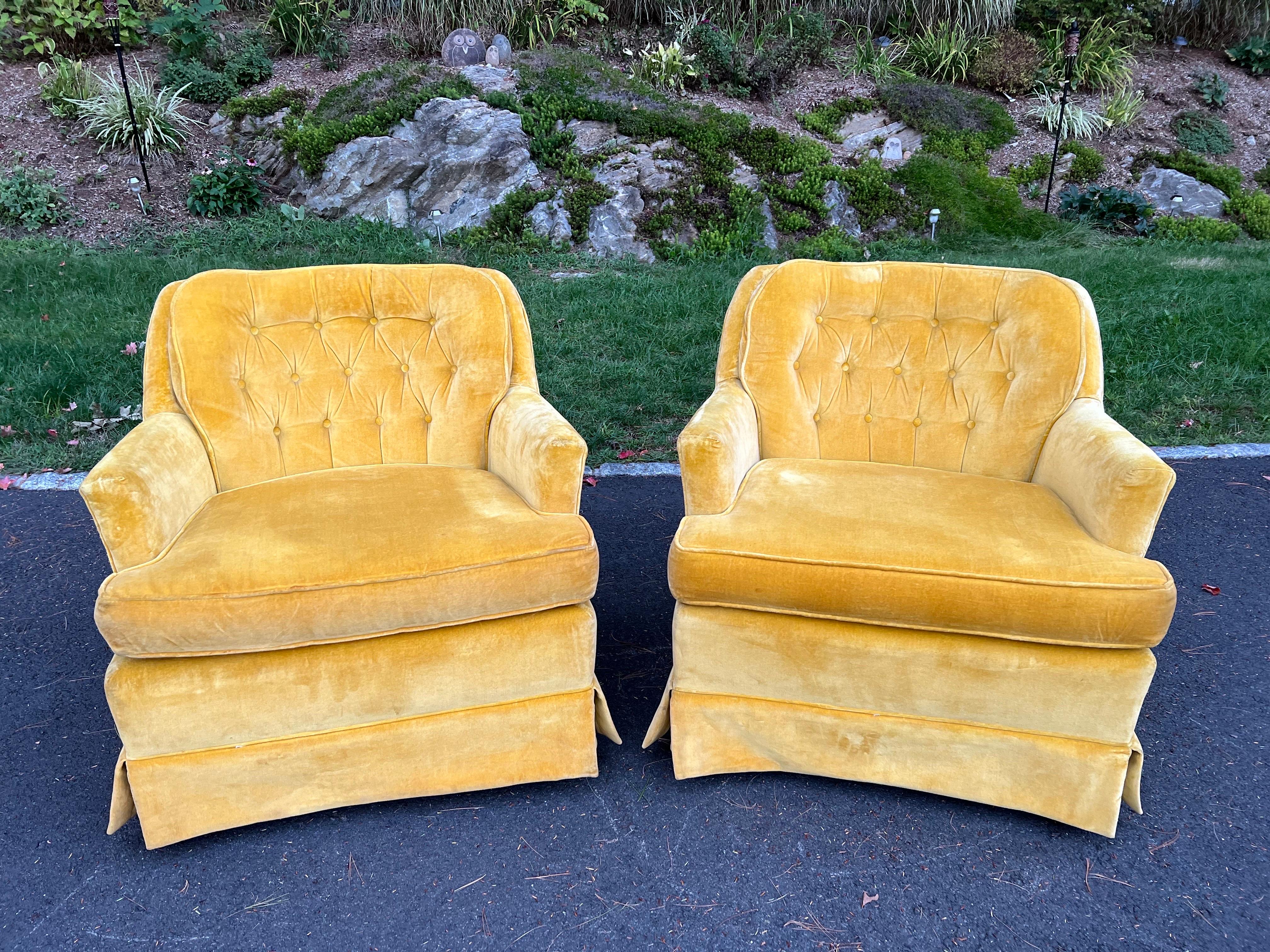 vintage gold velvet chair