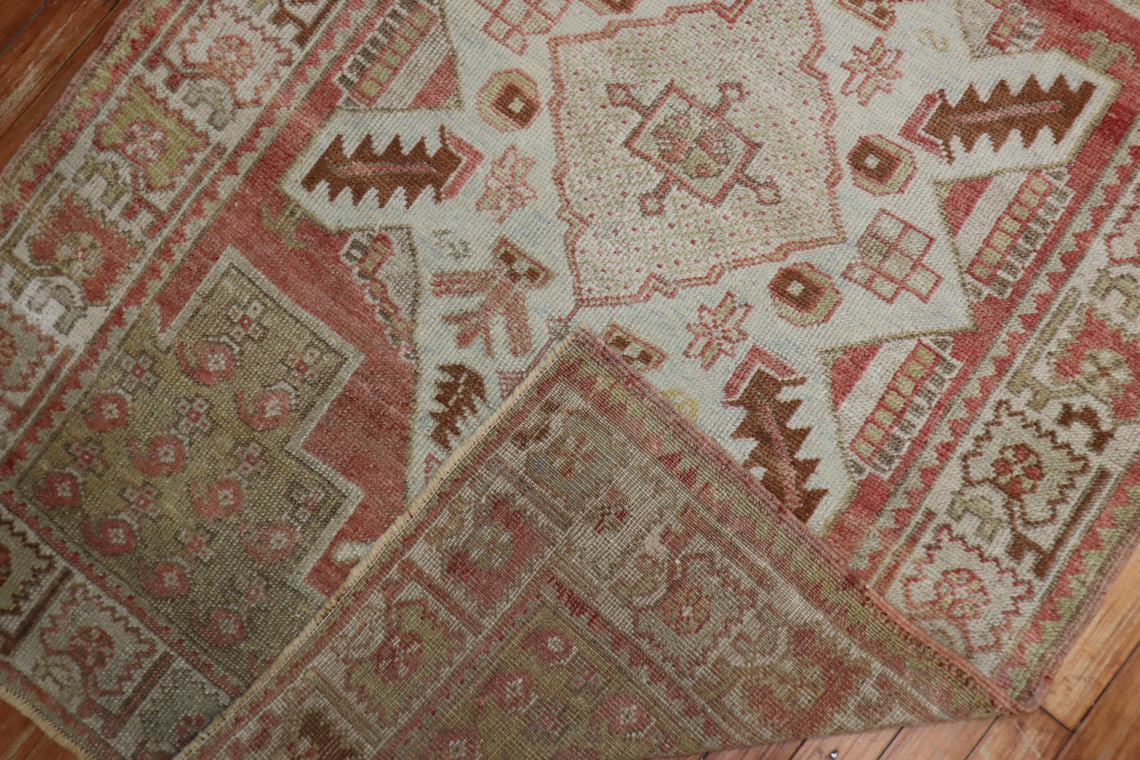 Pair of Muted Vintage Turkish Oushak Rugs For Sale 5